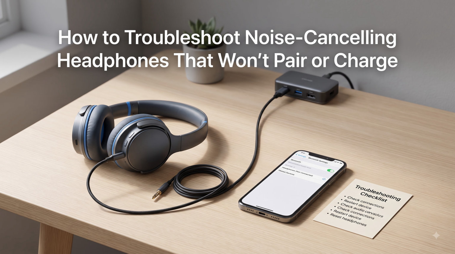 How to Troubleshoot Noise-Cancelling Headphones That Won't Pair or Charge