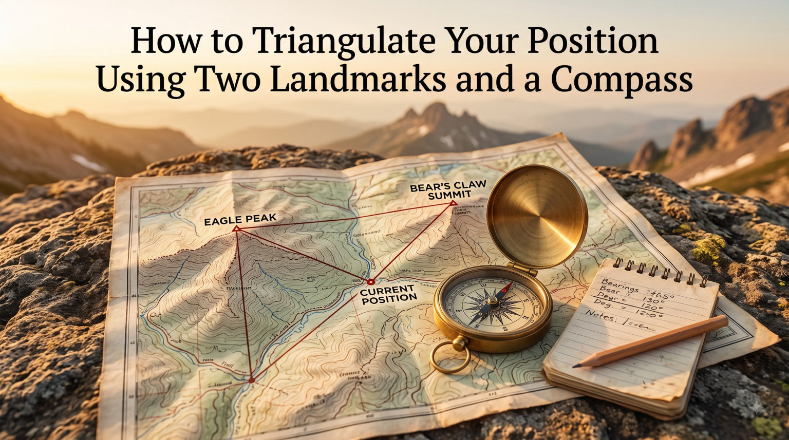 How to Triangulate Your Position Using Two Landmarks and a Compass