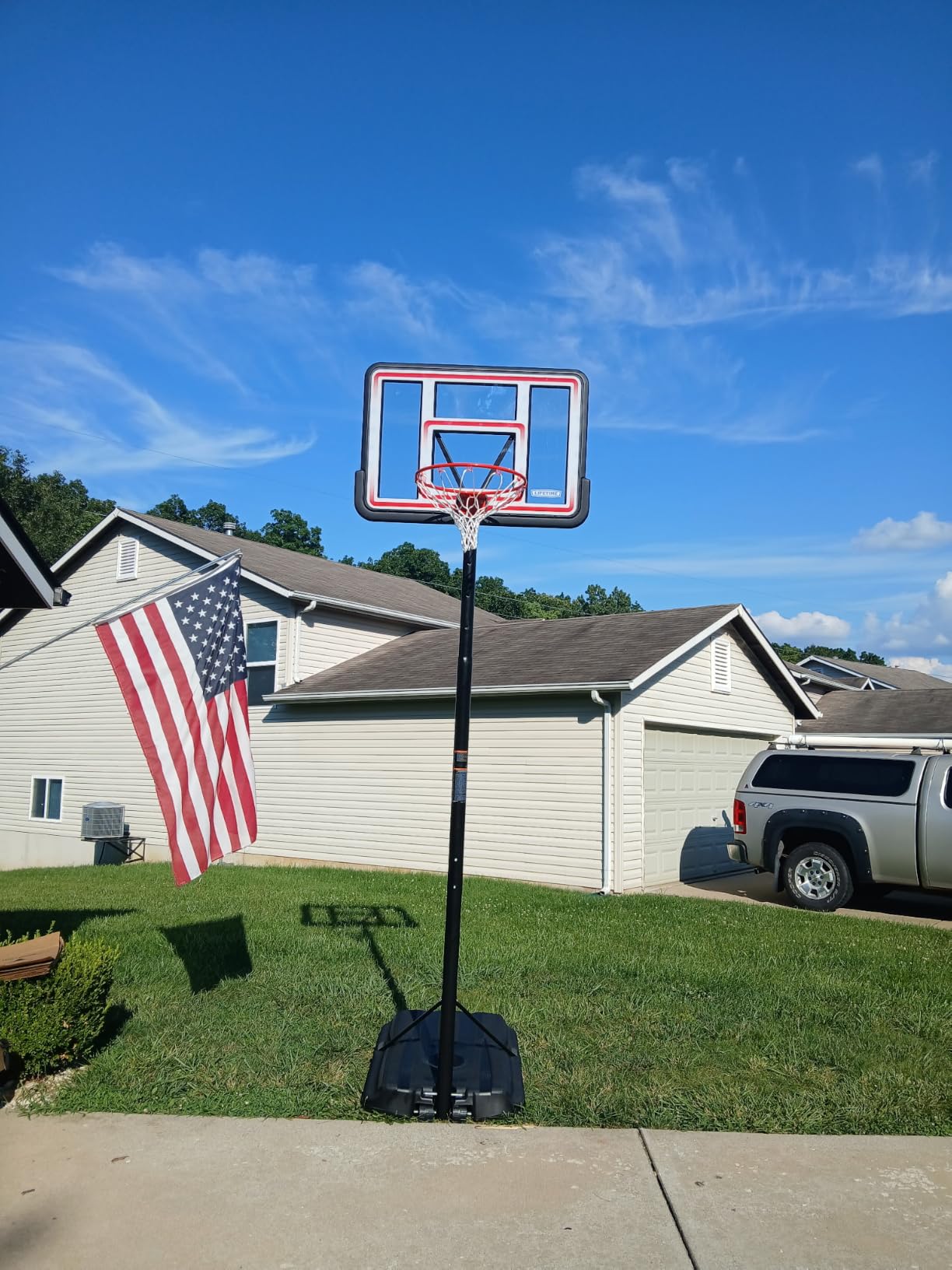 Lifetime Portable Basketball Hoop, Adjustable Height 7.5-10 Ft, 44 Inch Shatterproof Fusion Backboard, Base with Wheels customer photo 2