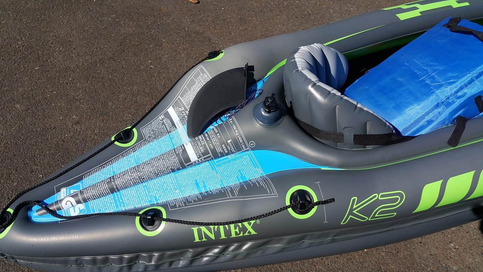 INTEX Challenger Inflatable Kayak Series: Includes Deluxe 86in Kayak Paddles and High-Output Pump – SuperStrong PVC – Adjustable Seat with Backrest – Removable Skeg – Cargo Storage Net customer photo 1