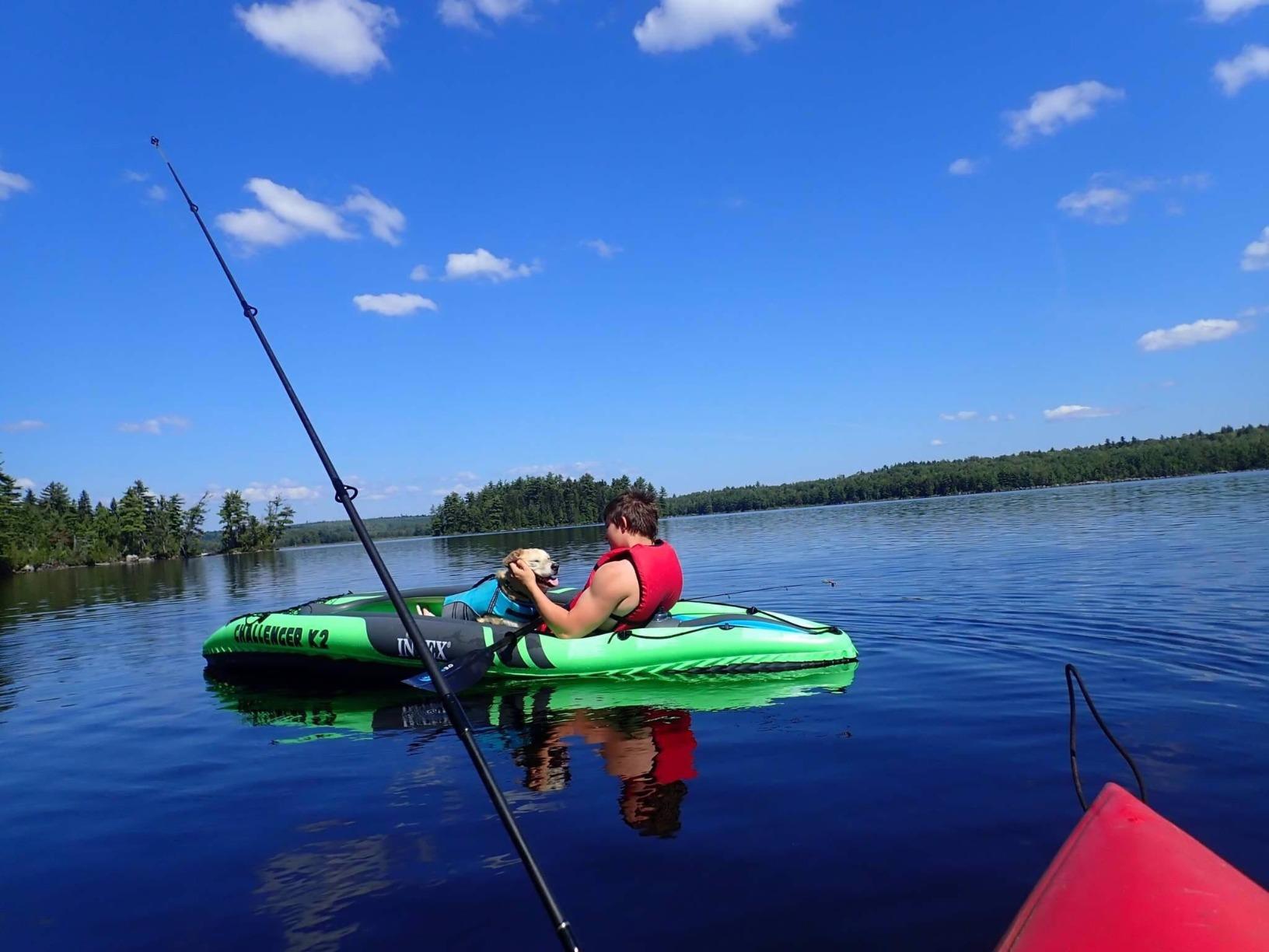 INTEX Challenger Inflatable Kayak Series: Includes Deluxe 86in Kayak Paddles and High-Output Pump – SuperStrong PVC – Adjustable Seat with Backrest – Removable Skeg – Cargo Storage Net customer photo 2