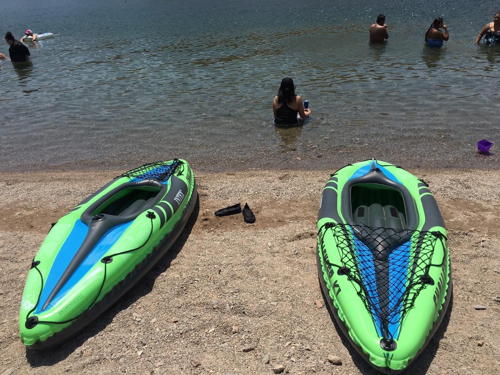 INTEX Challenger Inflatable Kayak Series: Includes Deluxe 86in Kayak Paddles and High-Output Pump – SuperStrong PVC – Adjustable Seat with Backrest – Removable Skeg – Cargo Storage Net customer photo 2