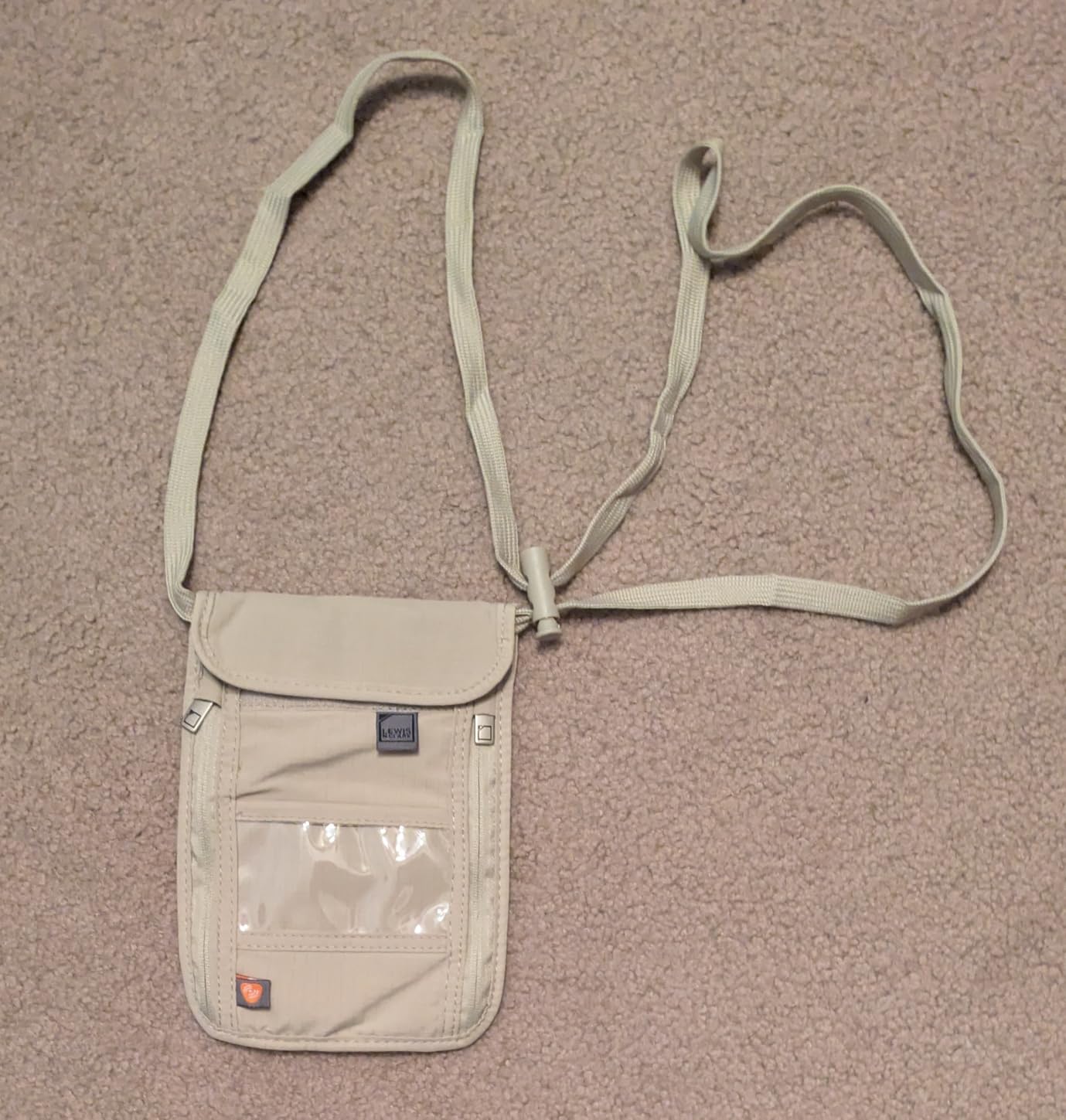 Lewis N. Clark RFID Blocking Stash Neck Wallet, Travel Pouch + Passport Holder for Women & Men, Taupe customer photo 1