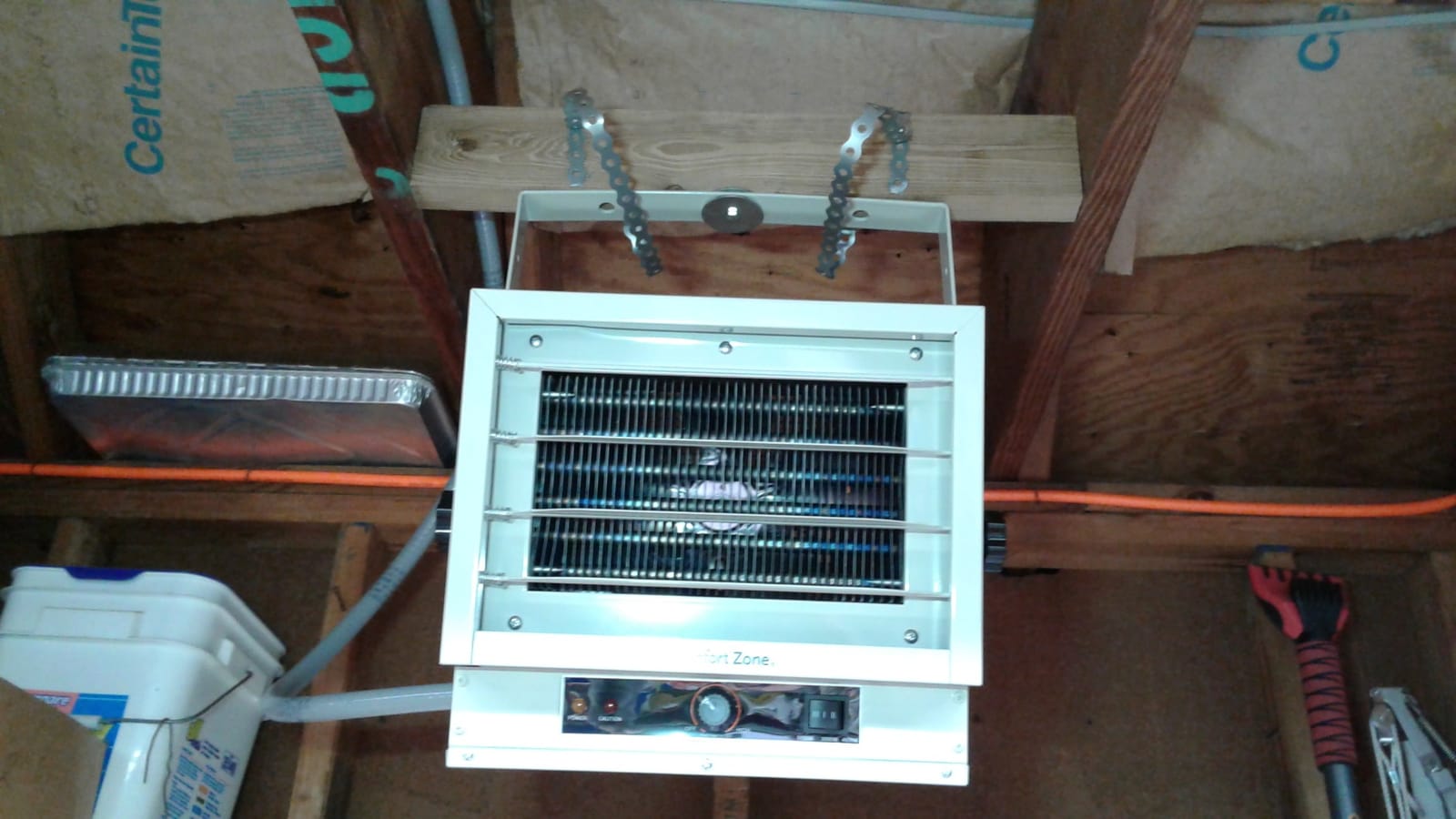 Comfort Zone 5000W Ceiling Mounted Garage Heater – 240V Electric Shop Heater with 3 Heat Settings, Overheat Protection, Indoor Use, ETL Listed, Grey customer photo 1