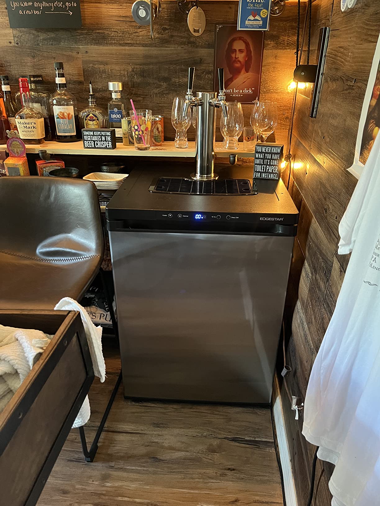 EdgeStar KC3000TWIN Full Size Dual Tap Kegerator with Digital Display - Black customer photo 1