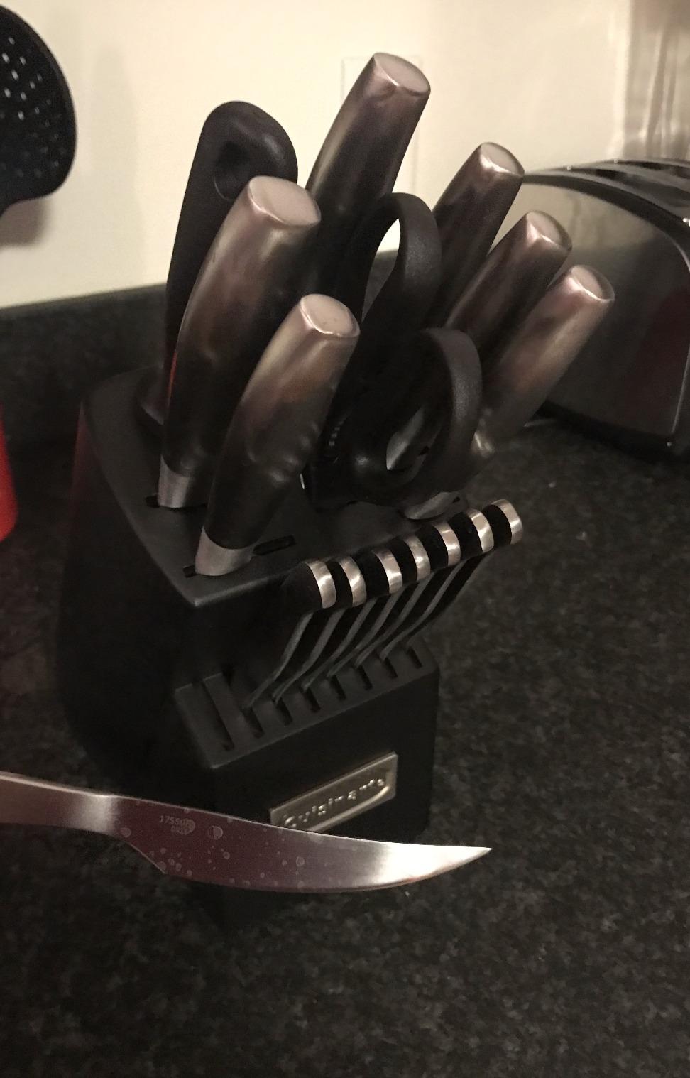 CUISINART Block Knife Set, 17pc Cutlery Knife Set with Steel Blades for Precise Cutting, Lightweight, Stainless Steel, Durable & Dishwasher Safe, C77SS-17P customer photo 1