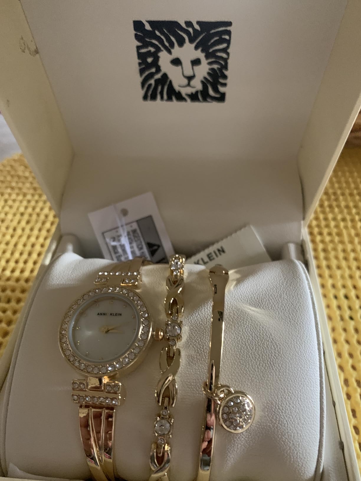 Anne Klein Women's Premium Crystal Accented Bangle Watch and Bracelet Set customer photo 1