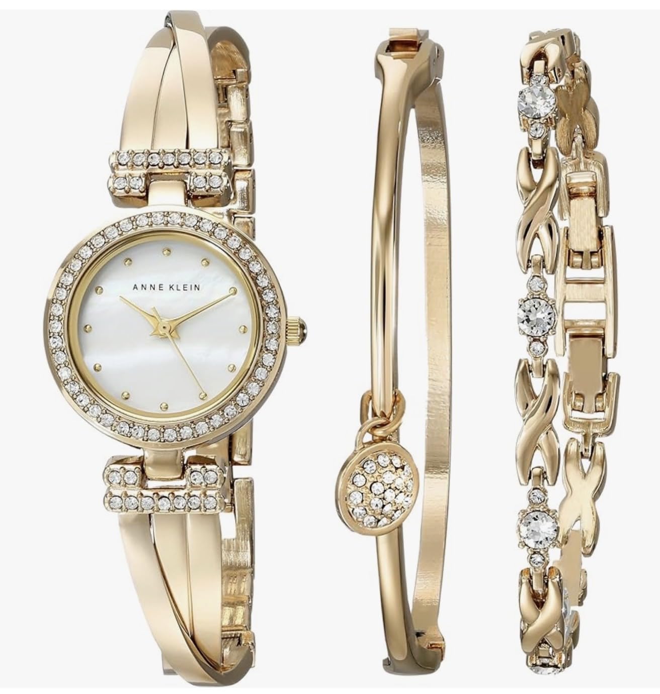Anne Klein Women's Premium Crystal Accented Bangle Watch and Bracelet Set customer photo 2