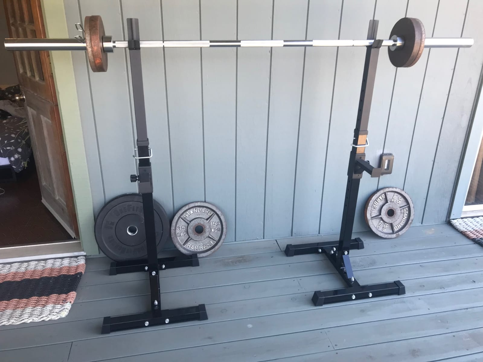 Yaheetech Adjustable Squat Rack Pair, Barbell Bench Press Stands, Home Gym customer photo 1