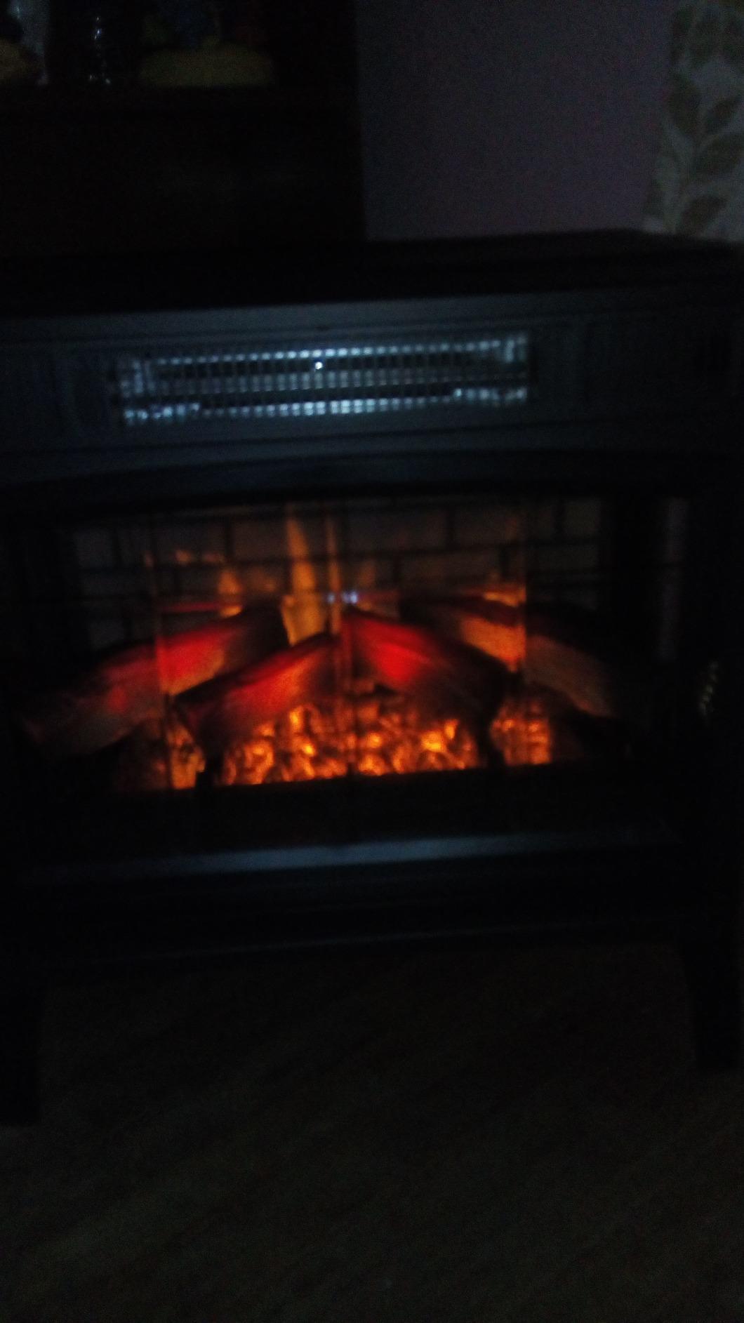 duraflame Freestanding Electric Fireplace Stove Heater with 3D Flame Effect for 1,000 Sq. Ft. Room, Black customer photo 1