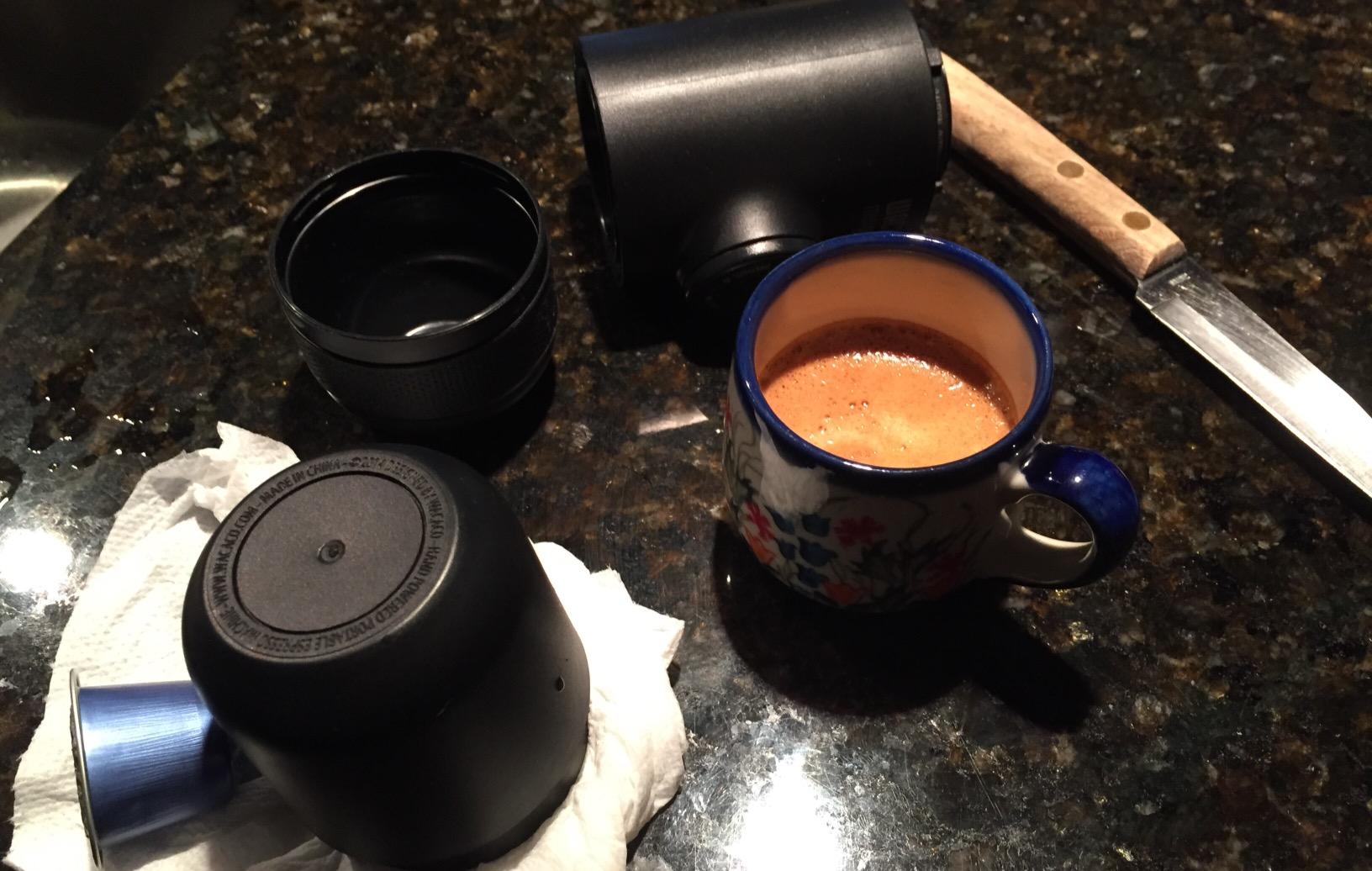 WACACO Minipresso NS, Portable Espresso Machine, Compatible Original NS Capsules, Travel Coffee Maker, Manually Operated from Piston Action customer photo 2