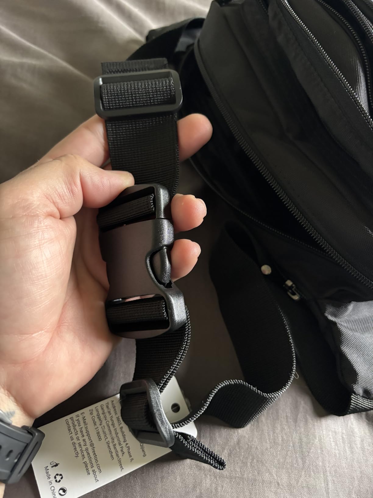 FREETOO Fanny Pack For Men Women, Large Capacity Waist Bag Black Belt Bag customer photo 2