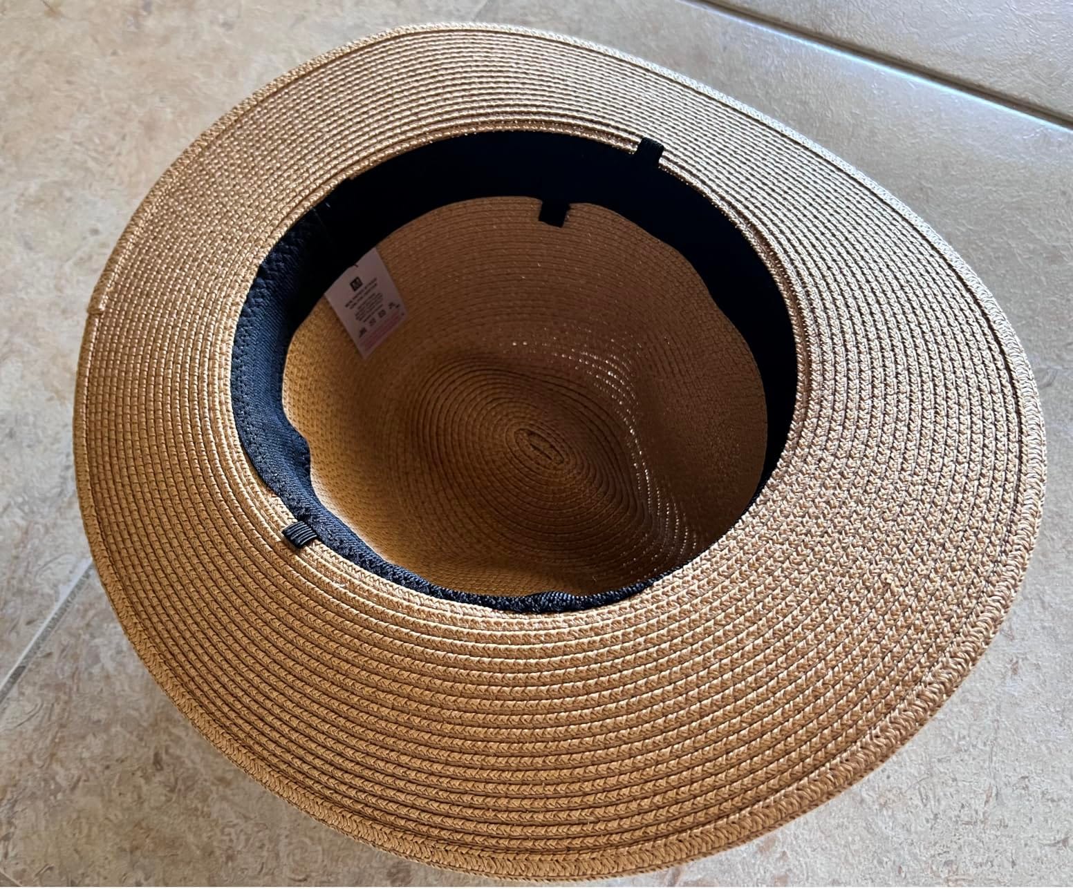 Lanzom Women Wide Brim Straw Panama Roll up Hat Fedora Beach Sun Hat UPF50+ customer photo 1