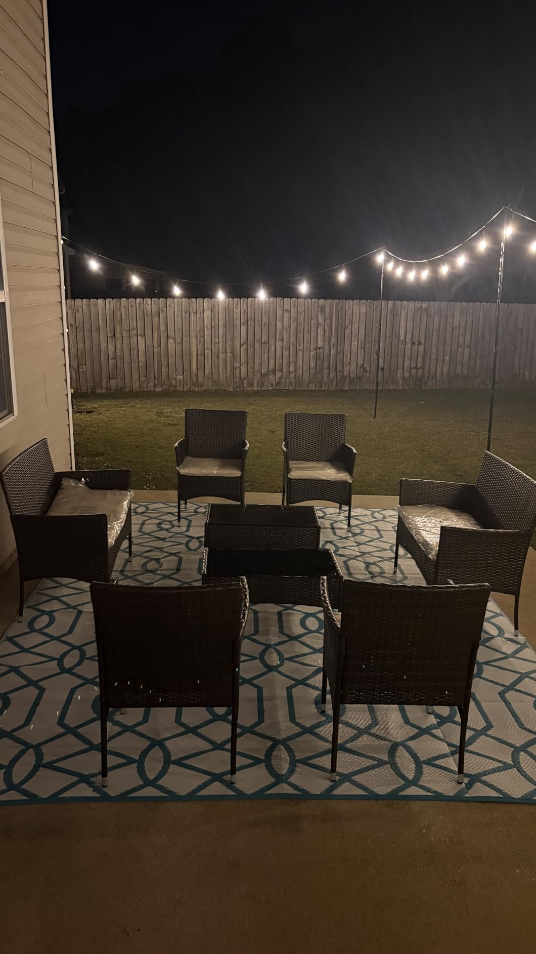Homall 4 Pieces Outdoor Patio Furniture Set, Rattan Chairs, Brown & Beige customer photo 1