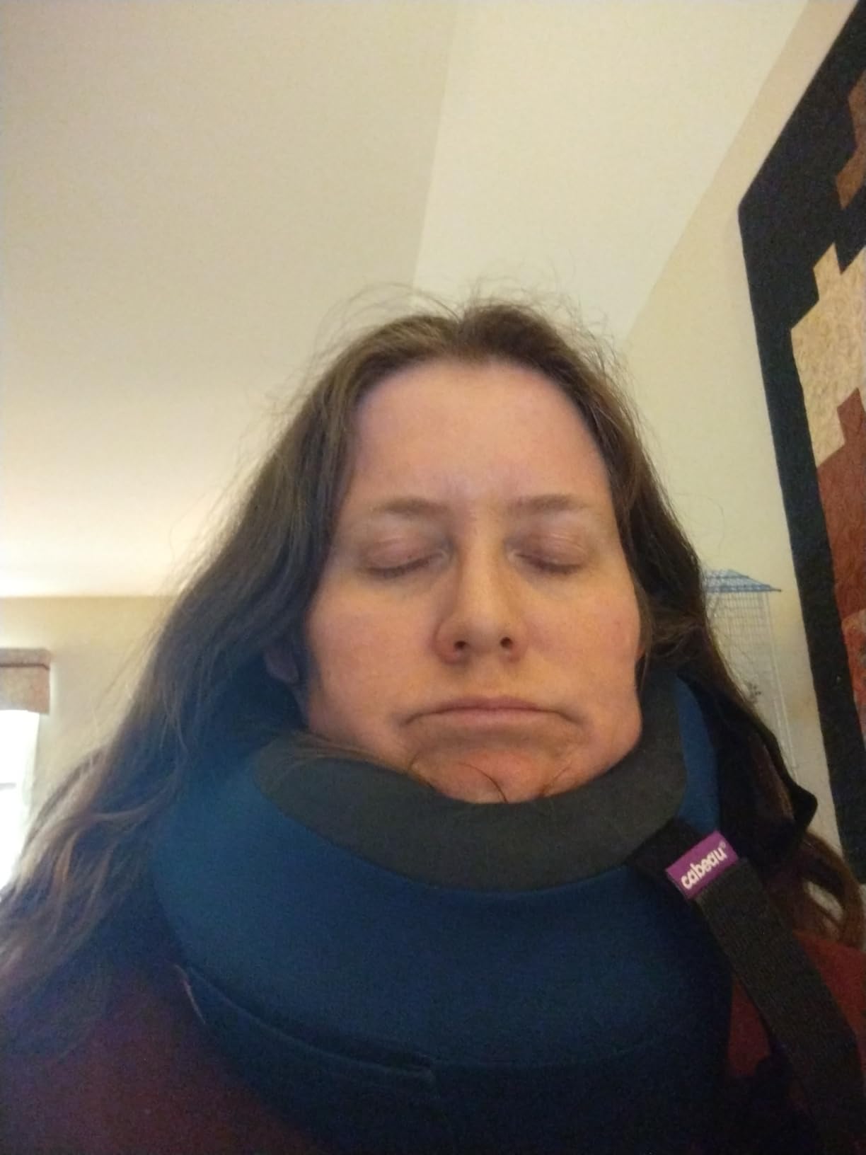 Cabeau Evolution S3 Airplane Travel Pillow for Long Flights - Supportive Memory Foam Body Positioner with Seat Straps to Secure Your Head and Neck and Provides 360 Support (Jet Black) customer photo 2