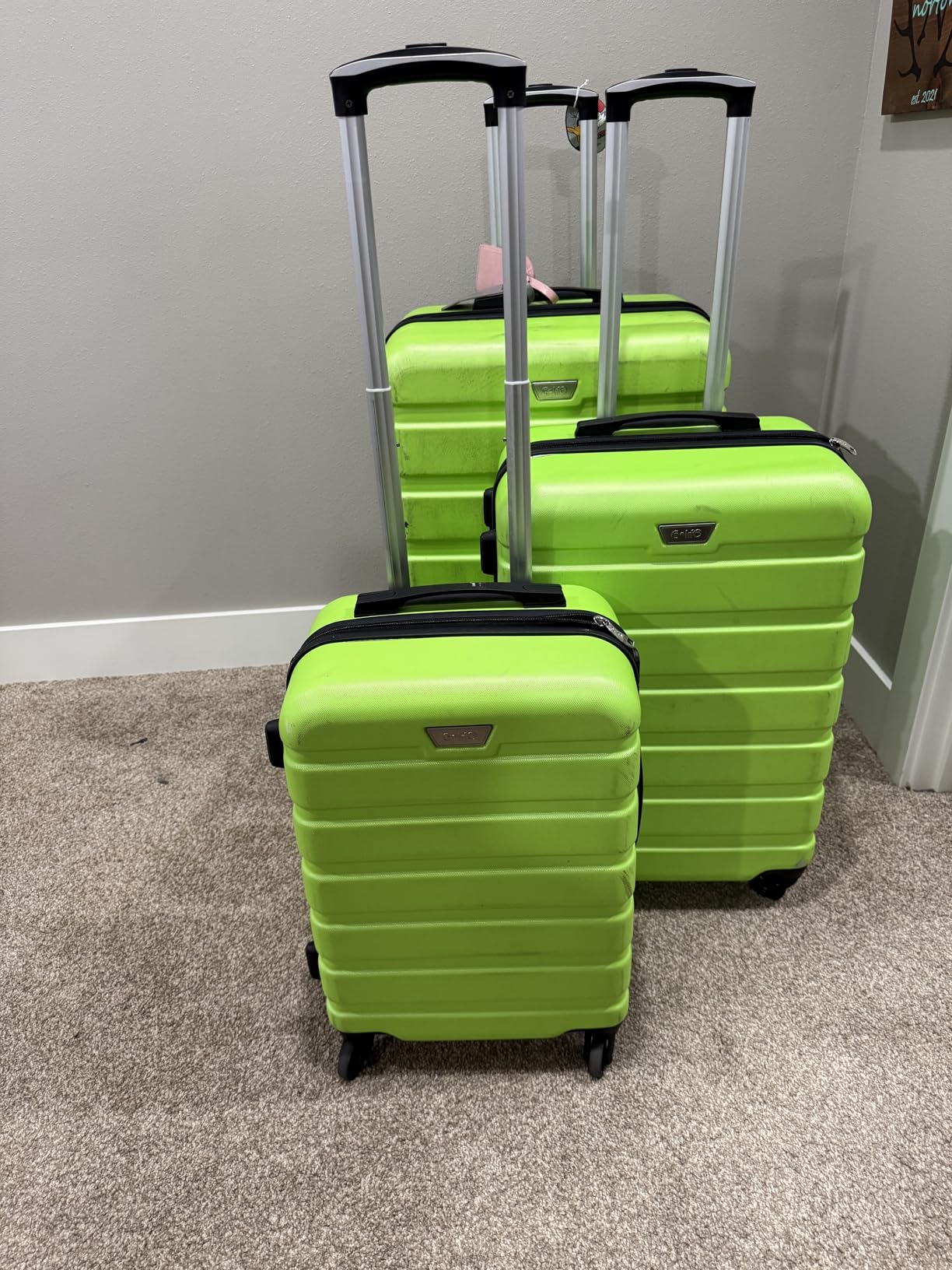 Coolife Luggage Set, 3 Piece Lightweight Durable Hardshell, Silver customer photo 2