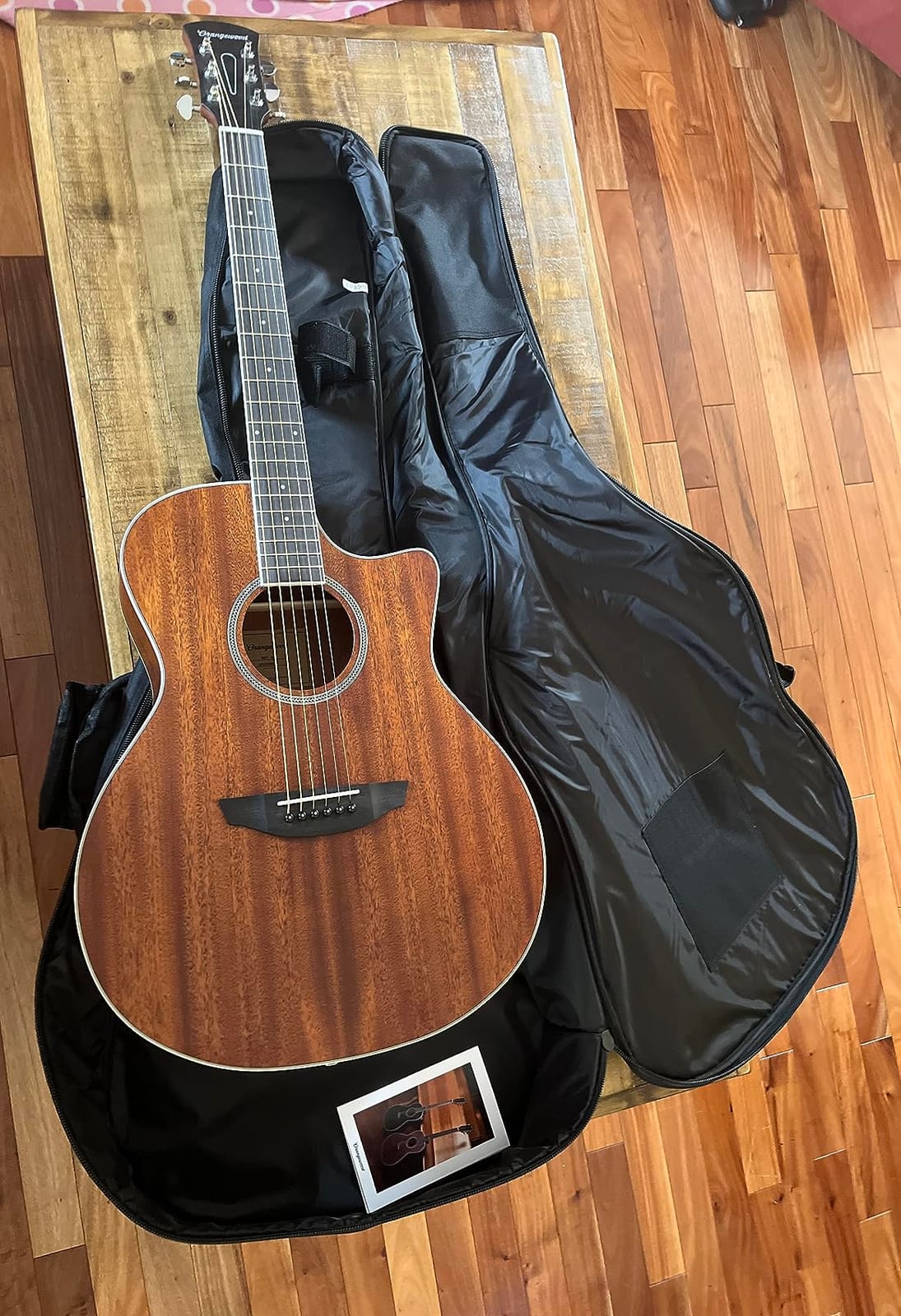 Orangewood Rey Cutaway Style Acoustic Guitar with Mahogany Top customer photo 2