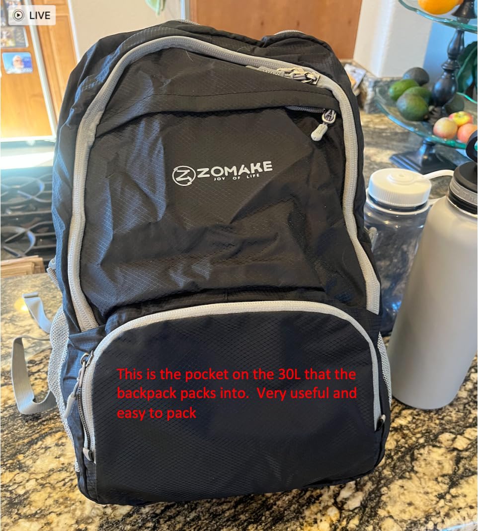ZOMAKE Lightweight Packable Backpack 30L, Foldable Hiking Backpacks Water Resistant Compact Folding Daypack for Travel(Dark Green) customer photo 1