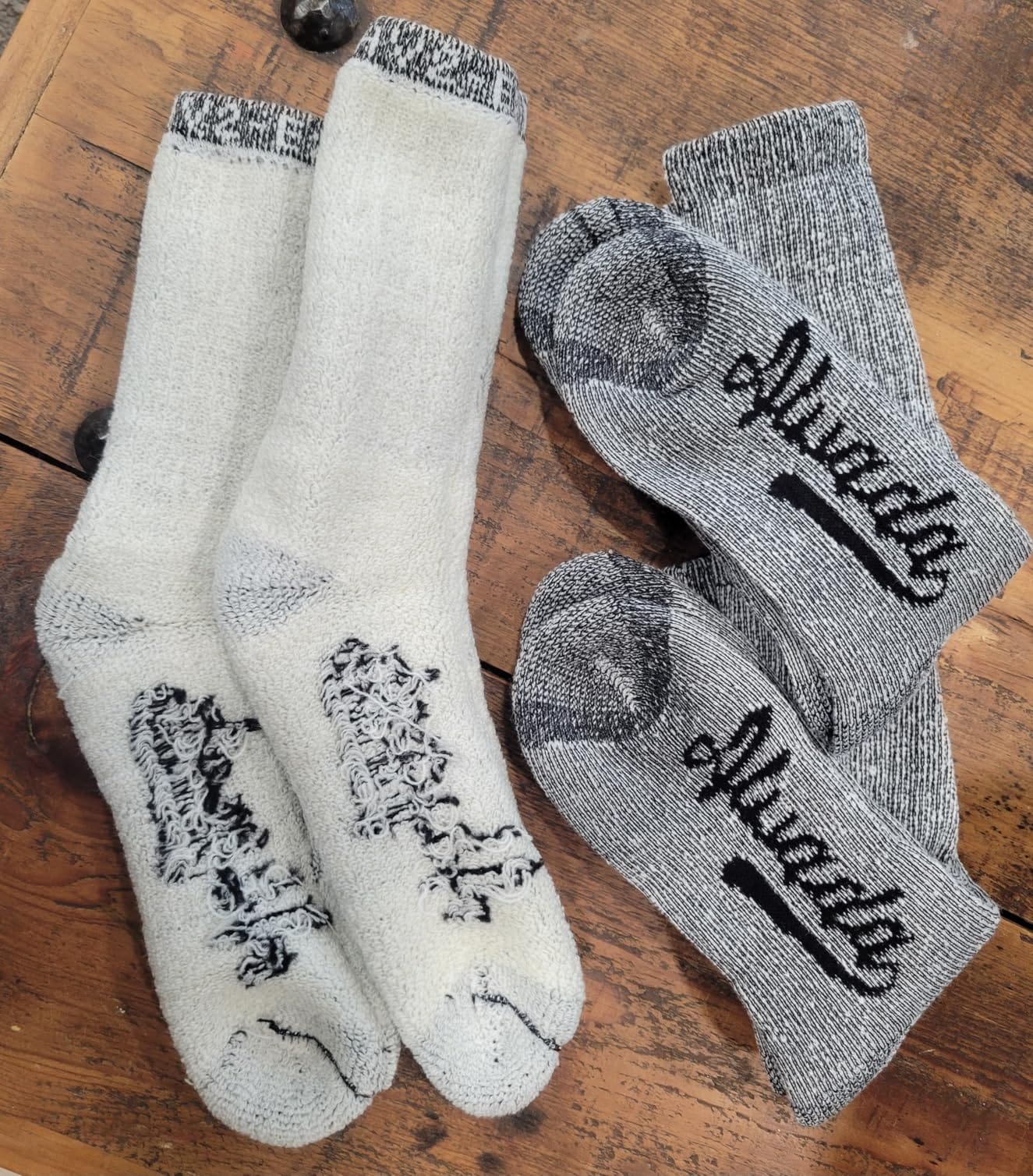 Alvada Mens Merino Wool Crew Socks Thermal and Warm Socks for Winter Work Hiking Running 3 Pairs customer photo 1