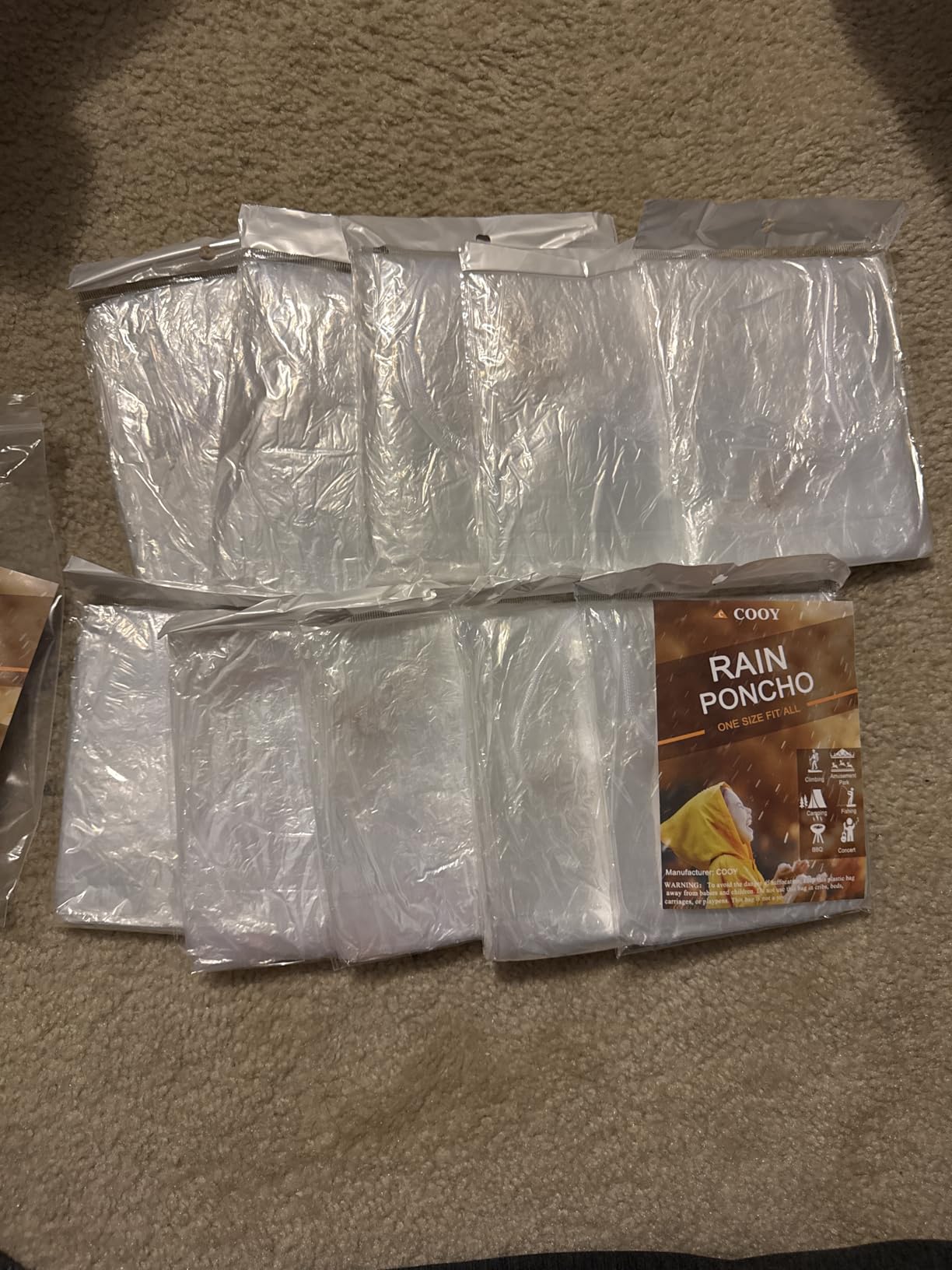 COOY Disposable Rain Ponchos for Adults (10 Pack), Family Pack for Travel customer photo 2