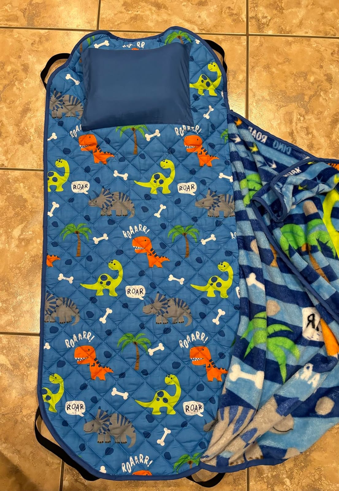 EVERYDAY KIDS Toddler Nap Mat with Removable Pillow -Underwater Mermaids- Carry Handle with Fastening Straps Closure, Rollup Design, Soft Microfiber for Preschool, Daycare Sleeping Bag, Ages 2-6 years customer photo 1