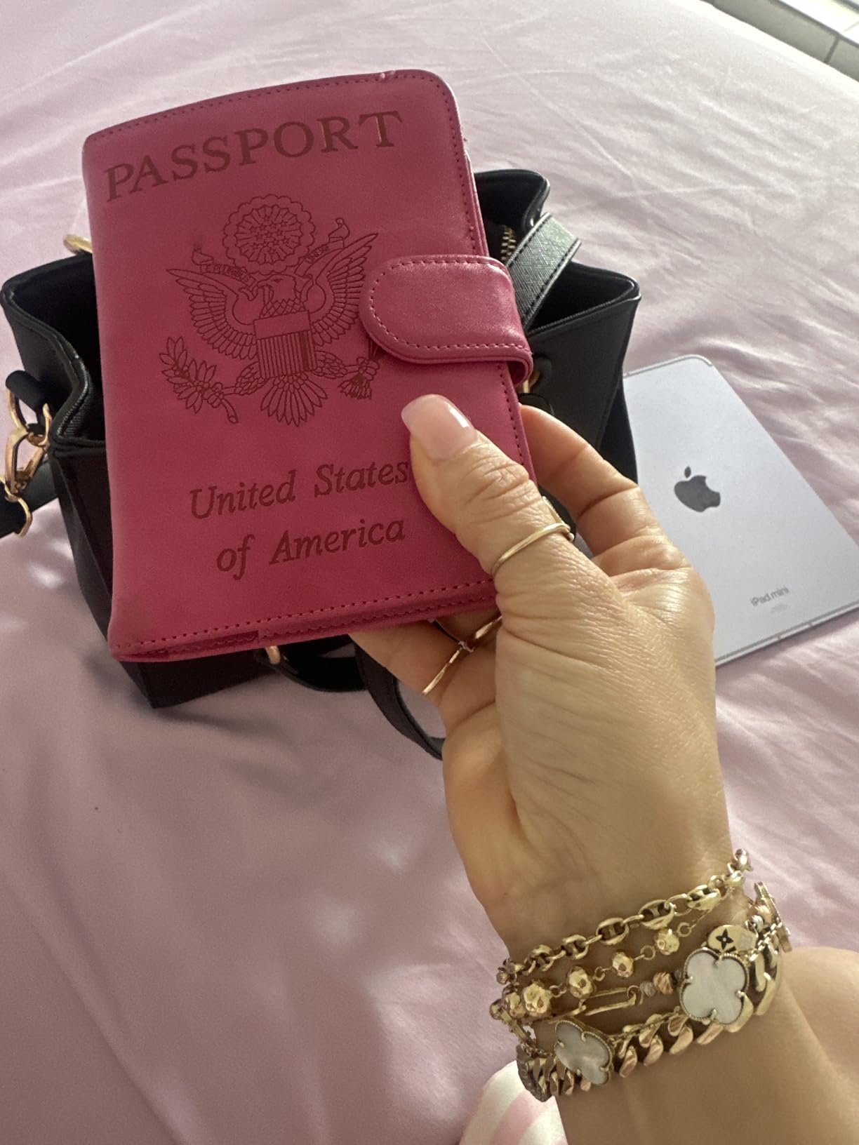 Passport Holder Cover Wallet RFID Blocking, Travel Essentials customer photo 2