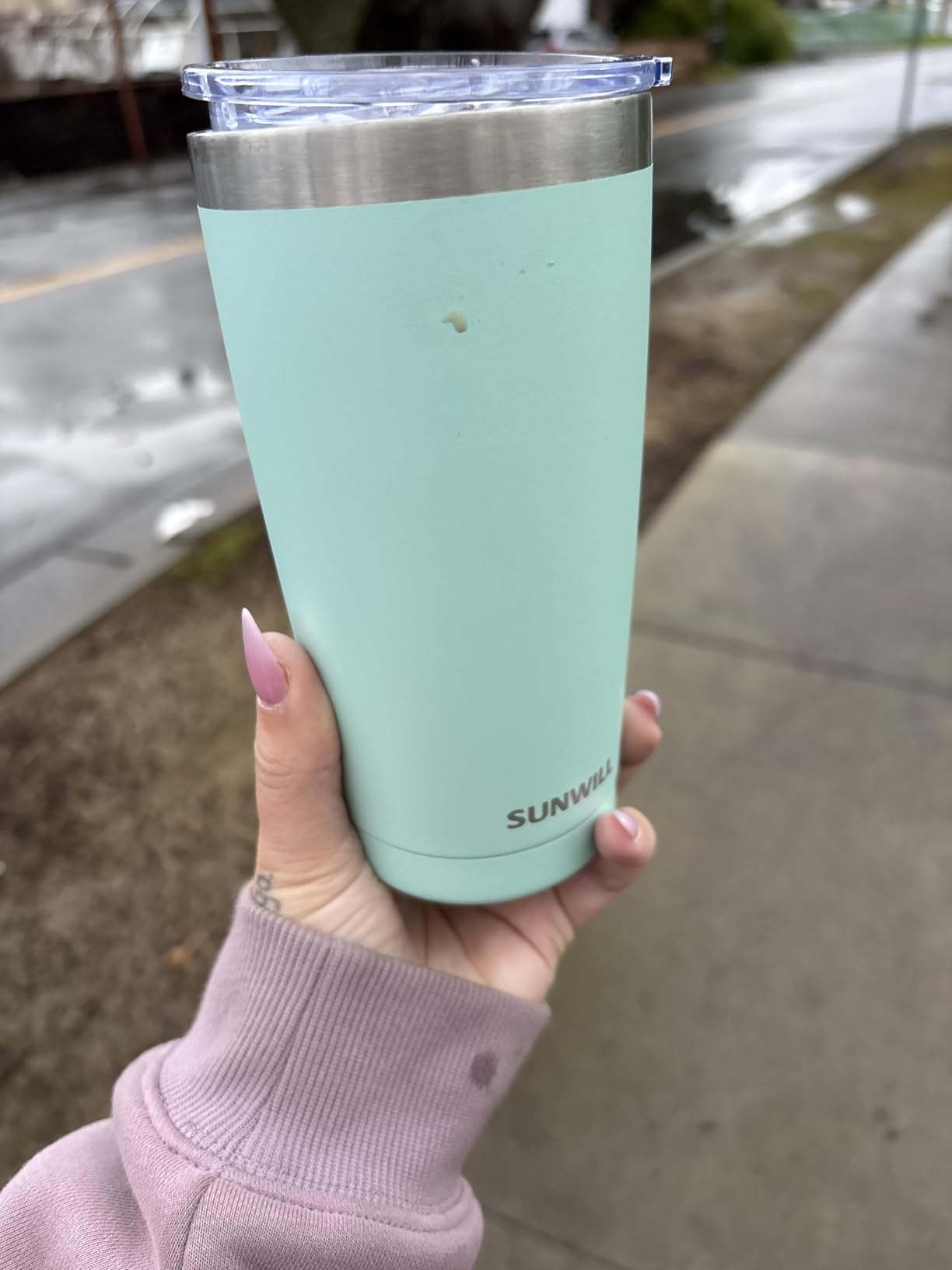 SUNWILL Travel Coffee Tumbler 20 oz, Insulated Mug with Lid, Stainless Steel Cup for Outdoor, Powder Coated Navy customer photo 1