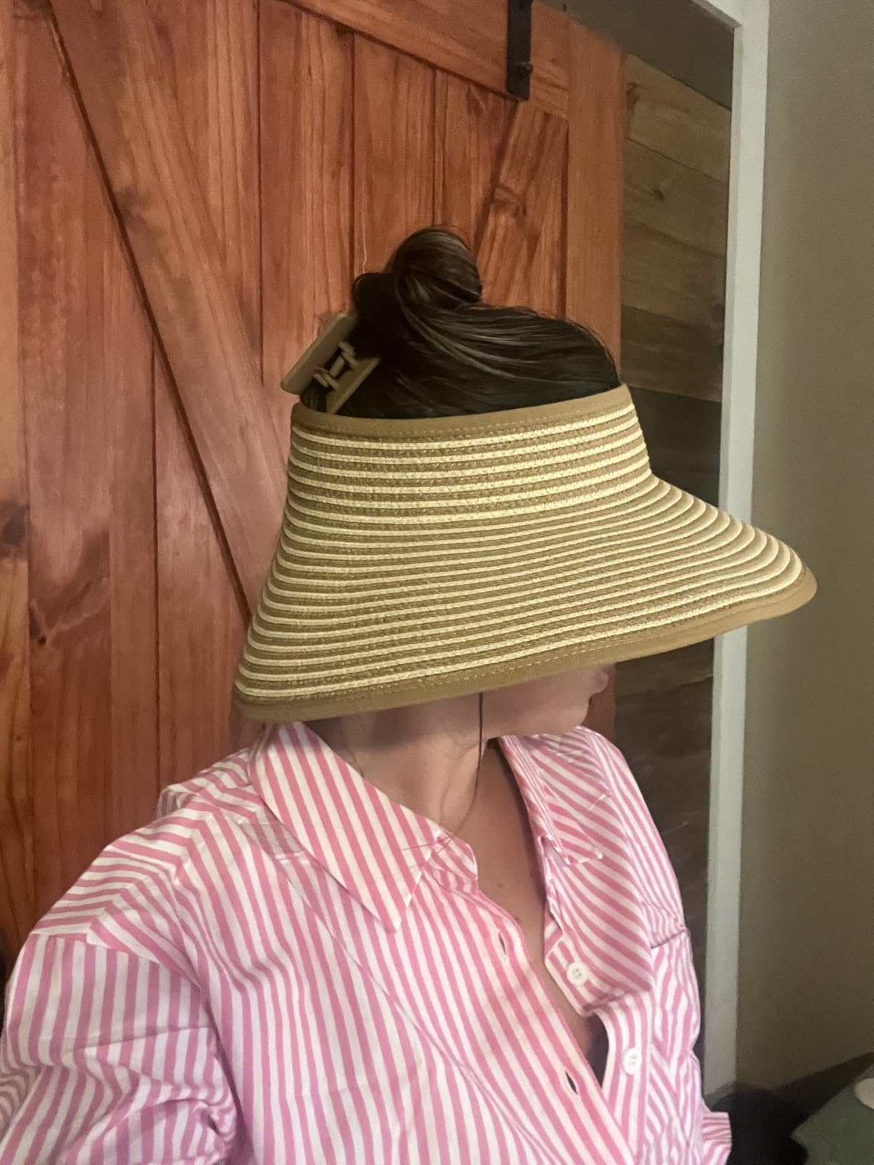 FURTALK Womens Sun Hat with Ponytail Hole Wide Brim Beach Straw Visor customer photo 2