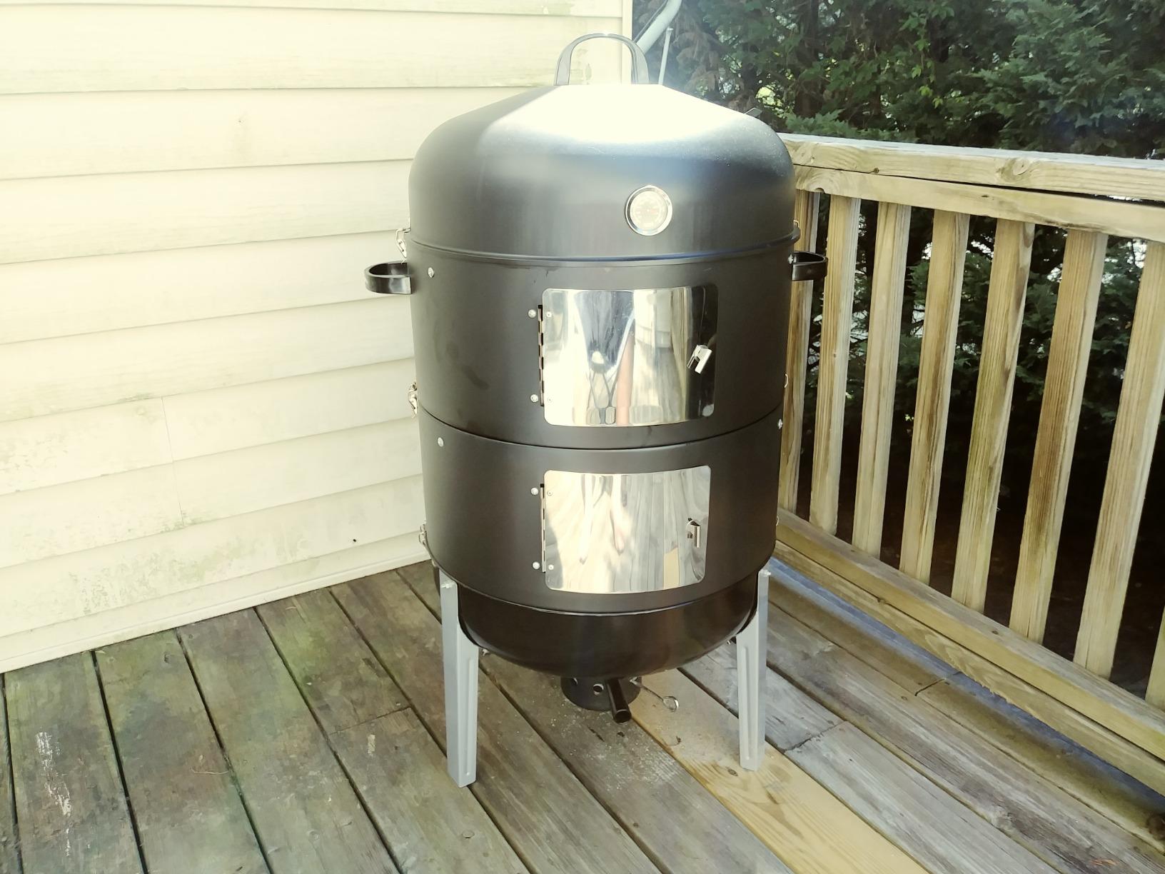 Realcook Vertical 17 Inch Steel Charcoal Smoker, Heavy Duty Round BBQ Grill customer photo 1