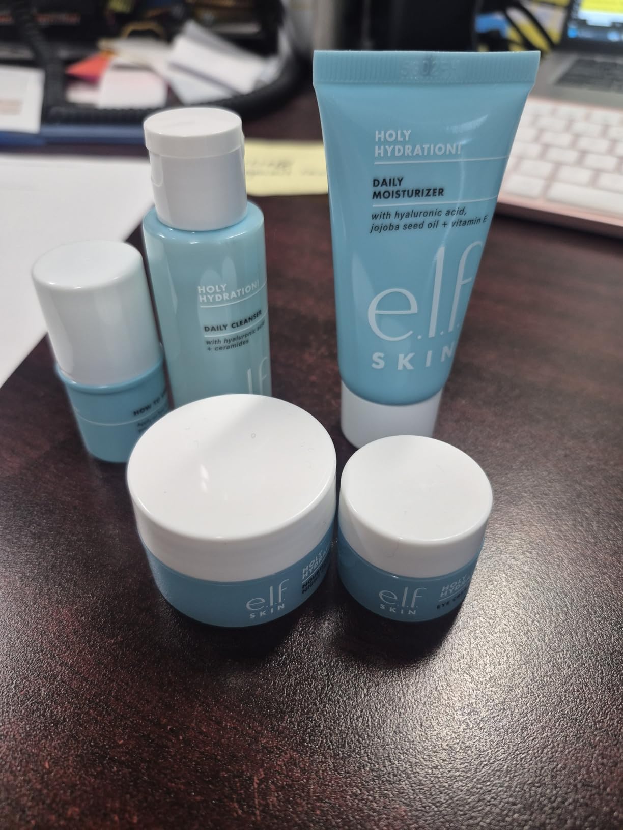 e.l.f. SKIN Holy Hydration! Jet Set Hydration Kit, Travel Friendly Hydrating Skincare Set, Face Cleanser, Balm, Moisturizer, Eye Cream & Night Cream, Vegan & Cruelty-Free customer photo 2
