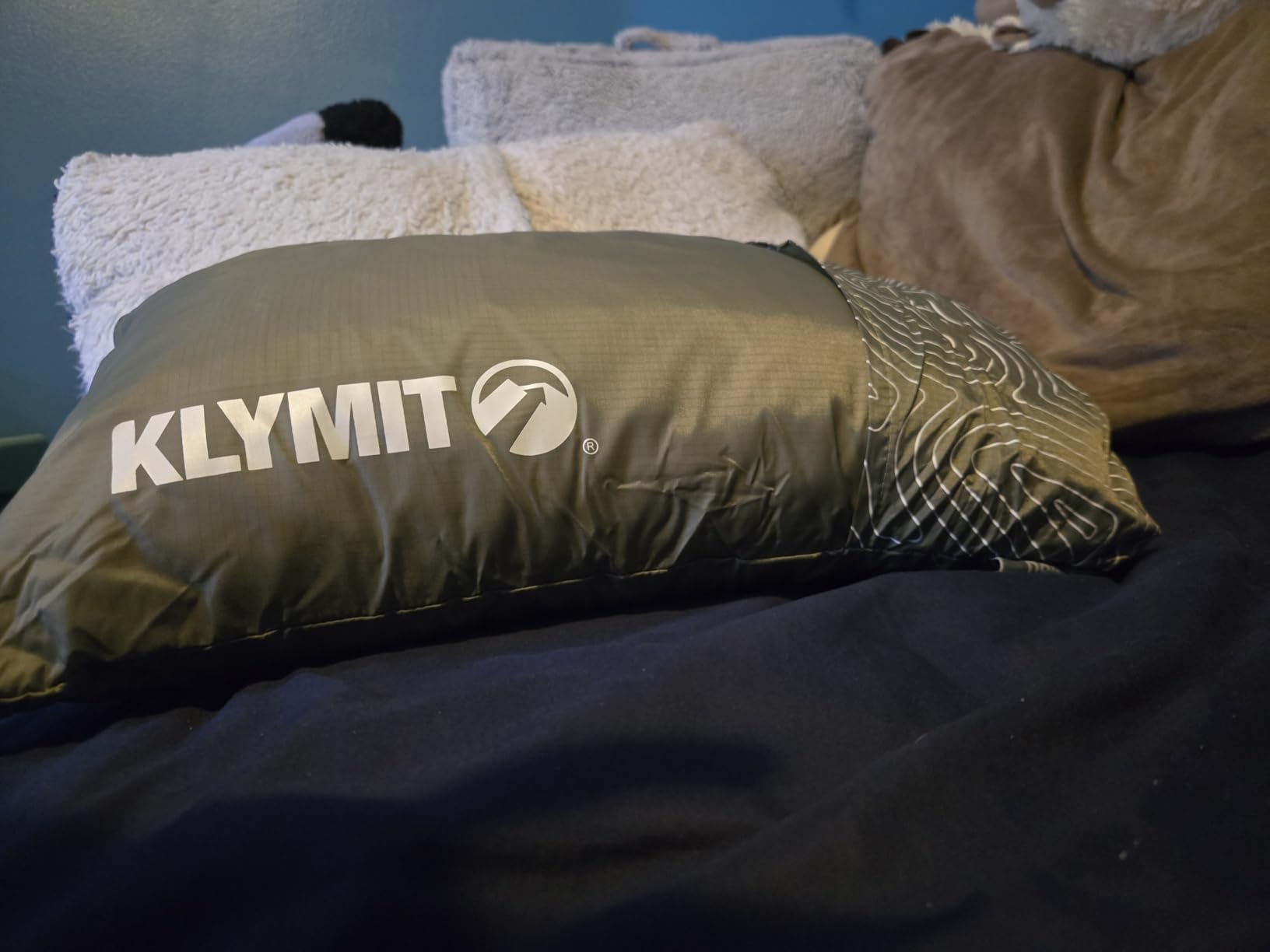Klymit Drift Camping Pillow, Shredded Memory Foam Travel Pillow with Reversible Cover for Outdoor Use, Green, Regular customer photo 2