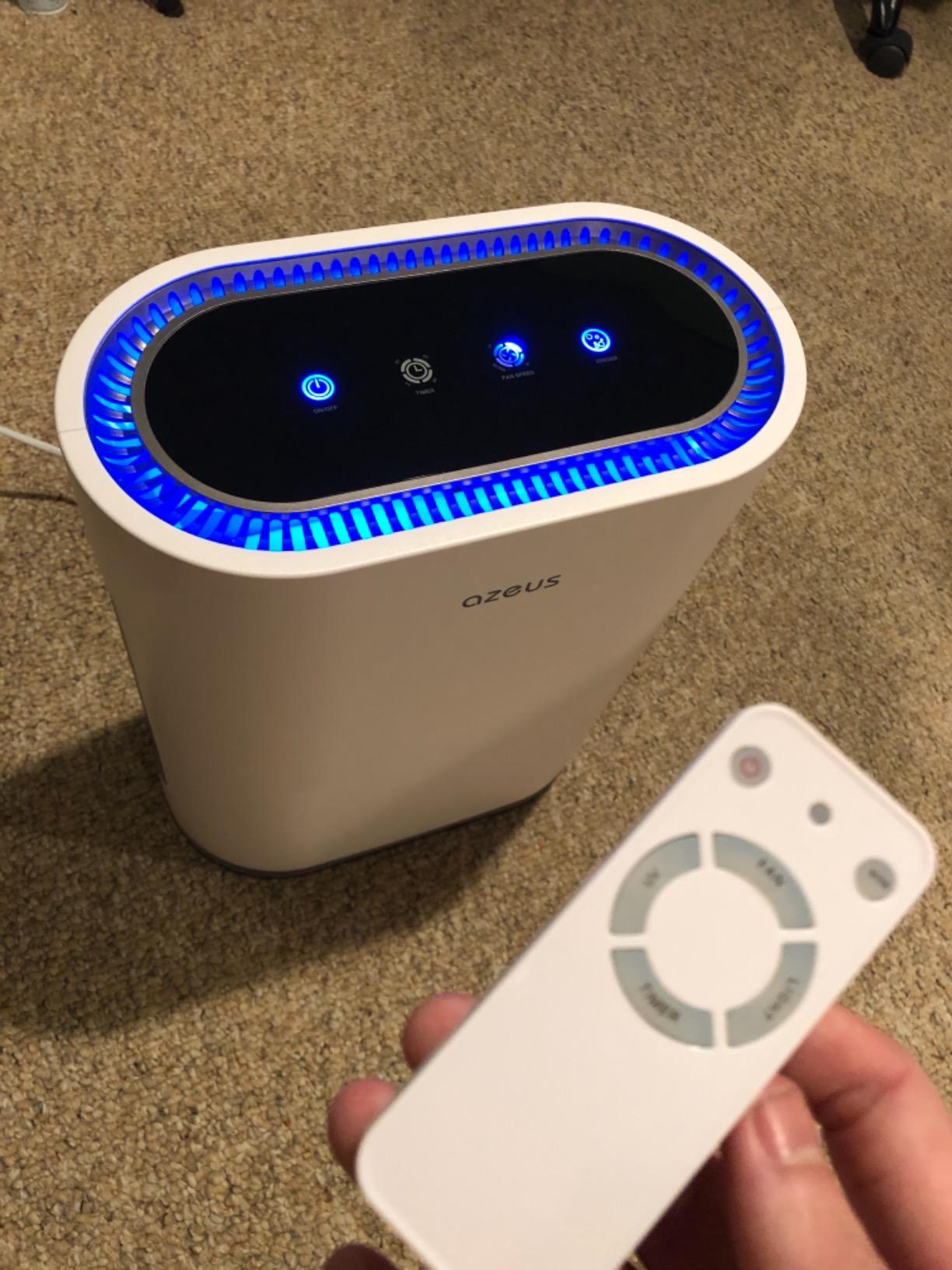 AZEUS Air Purifier for Wildfire Smoke, UV-C HEPA for Home Large Room, White customer photo 1