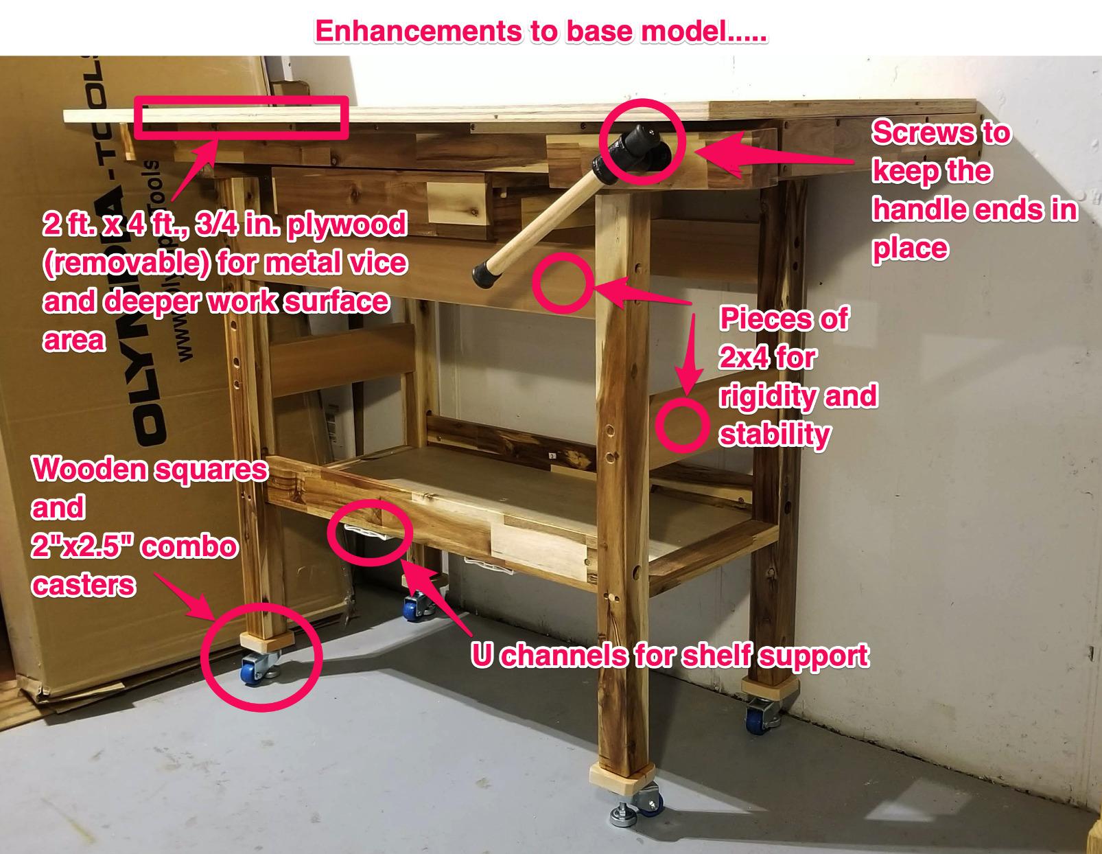 Olympia Tools Acacia Workbench, Built-in Vise & Drawer, Natural, 48 Inch customer photo 1