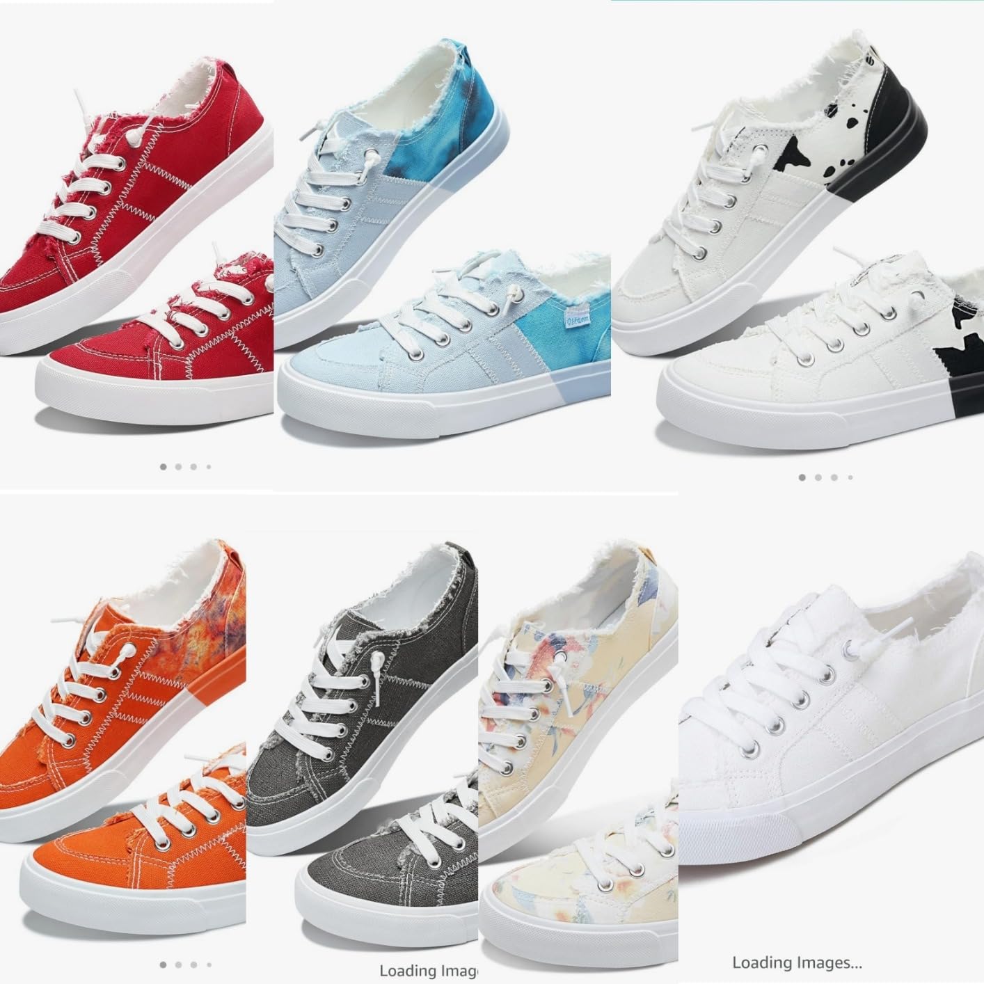 Obtaom Women's Play Fashion Sneaker White Color Washed and Leopard Canvas Slip on Shoes customer photo 1