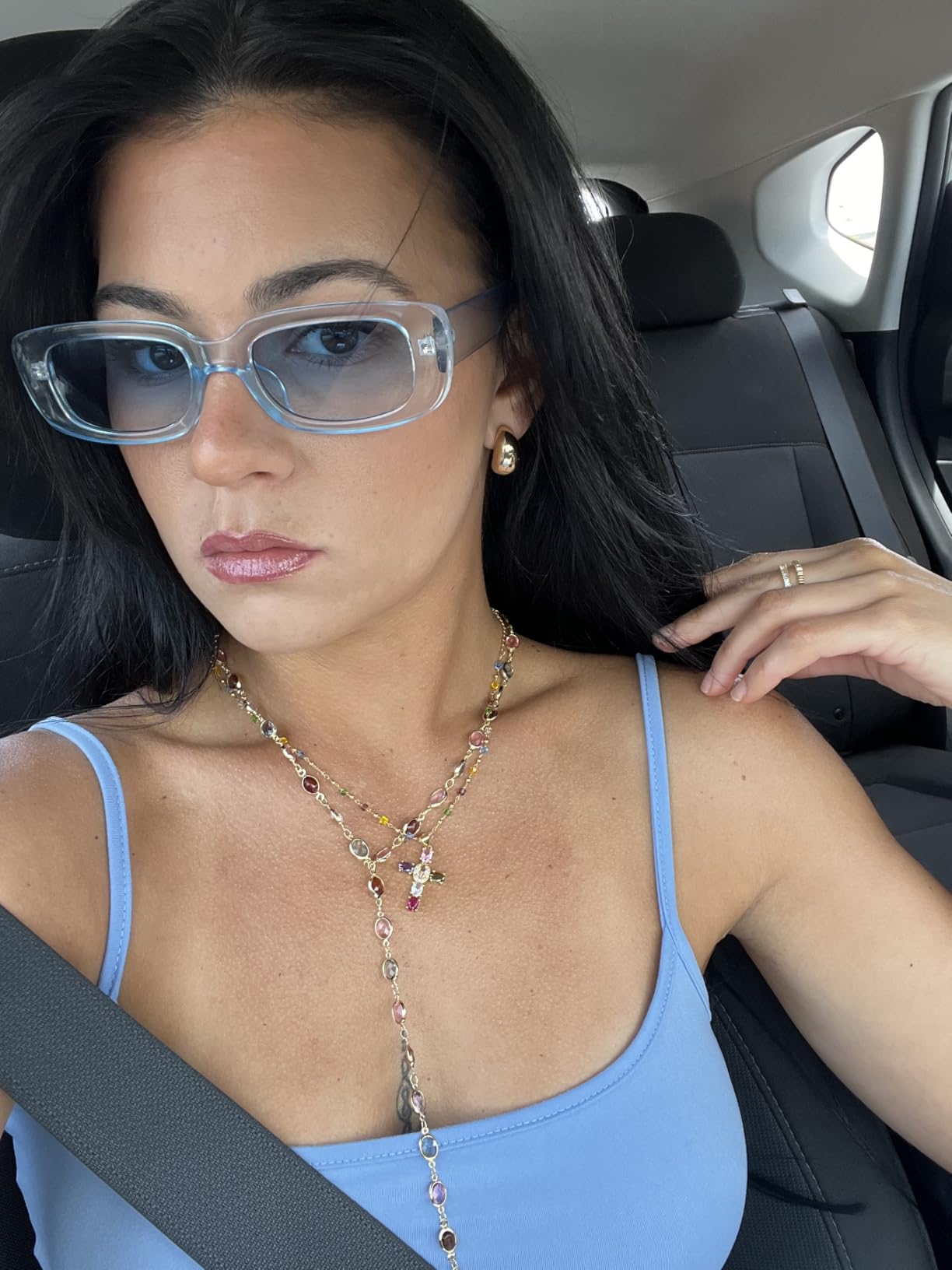 BUTABY Rectangle Sunglasses for Women Retro Driving Glasses 90’s Vintage Fashion Narrow Square Frame UV400 Protection customer photo 1
