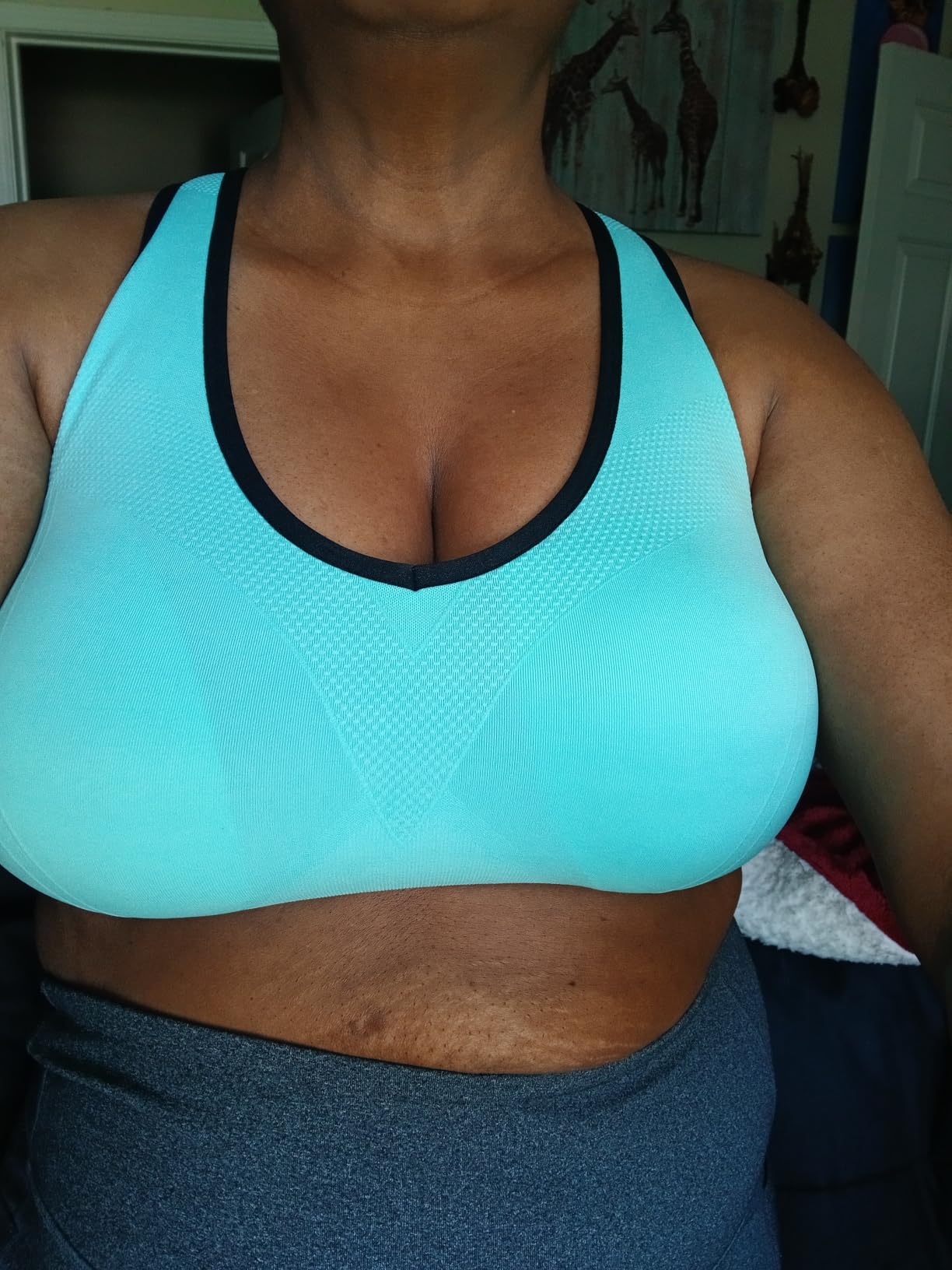 Double Couple Sports Bras for Women Racerback High Impact Support Workout customer photo 1