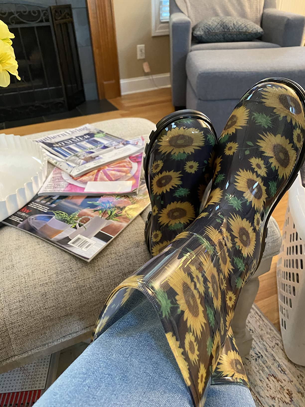 Asgard Women's Mid Calf Rain Boots Printed Waterproof Rubber Boots Short Garden Shose customer photo 2