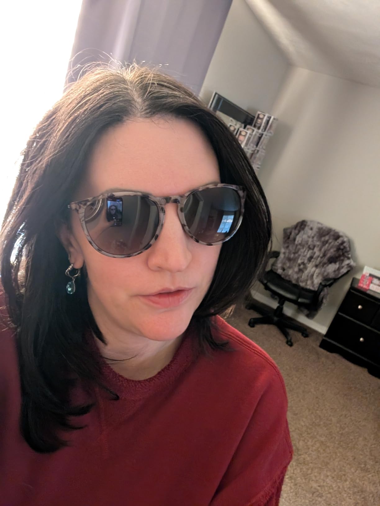 WearMe Pro Drew Women's Polarized Sunglasses, Retro Round Frame, UV400 customer photo 1