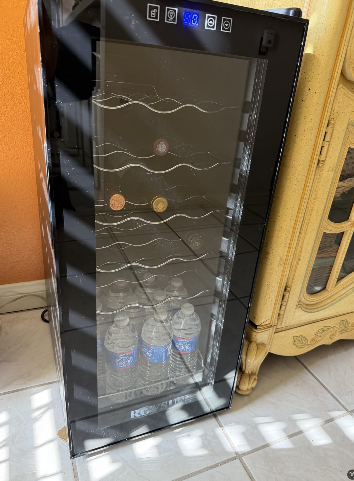 ROVSUN 28 Bottle Wine Fridge, Freestanding Compressor Wine Cooler Refrigerator, Beverage Wine Chiller with Digital Temperature Control & Double-layer Glass Door for Red White Wine, Champagne, Beer customer photo 1