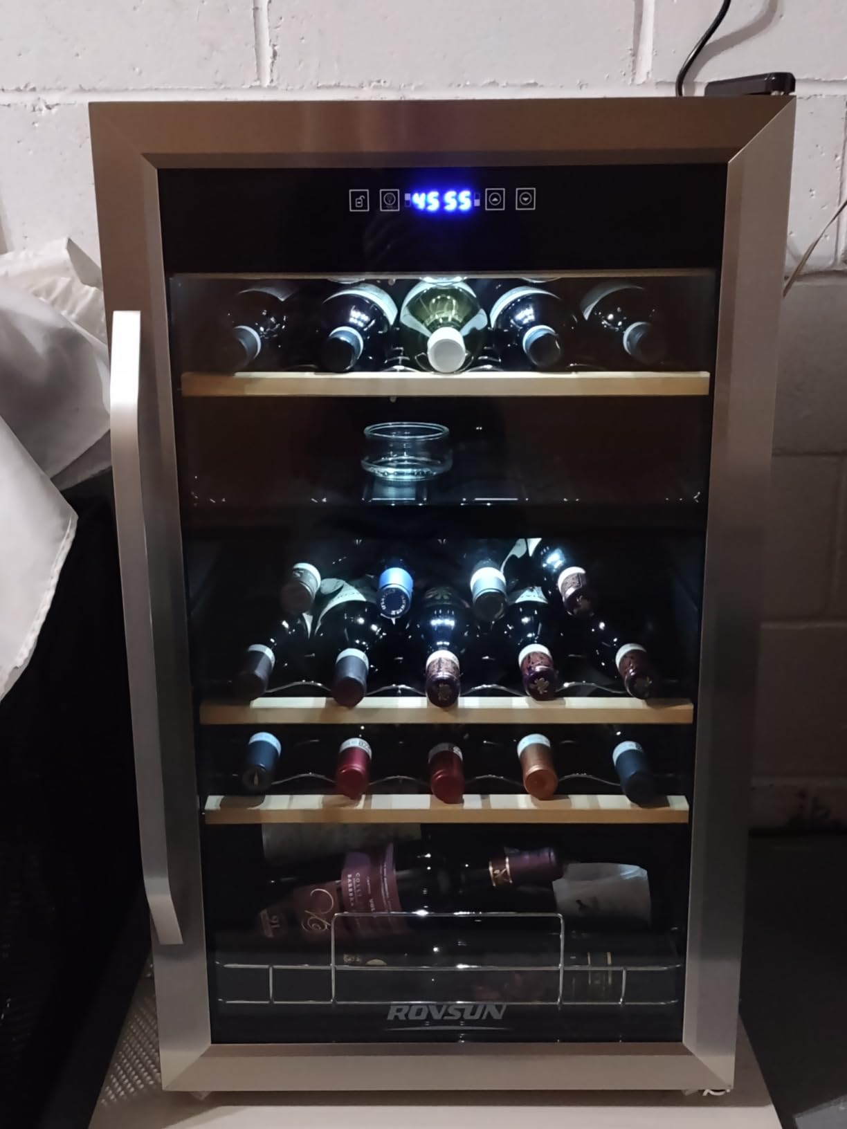 ROVSUN 28 Bottle Wine Fridge, Freestanding Compressor Wine Cooler Refrigerator, Beverage Wine Chiller with Digital Temperature Control & Double-layer Glass Door for Red White Wine, Champagne, Beer customer photo 2