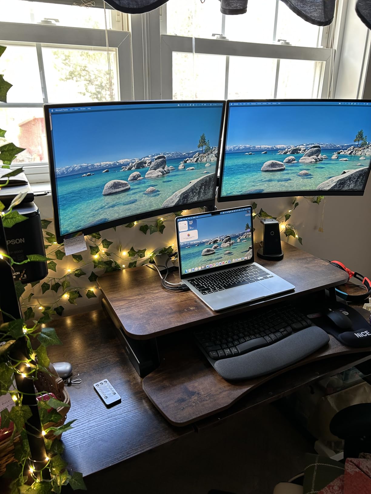 VIVO Black 32 in Standing Desk Converter with Monitor Stand, DESK-V000K-M2 customer photo 2