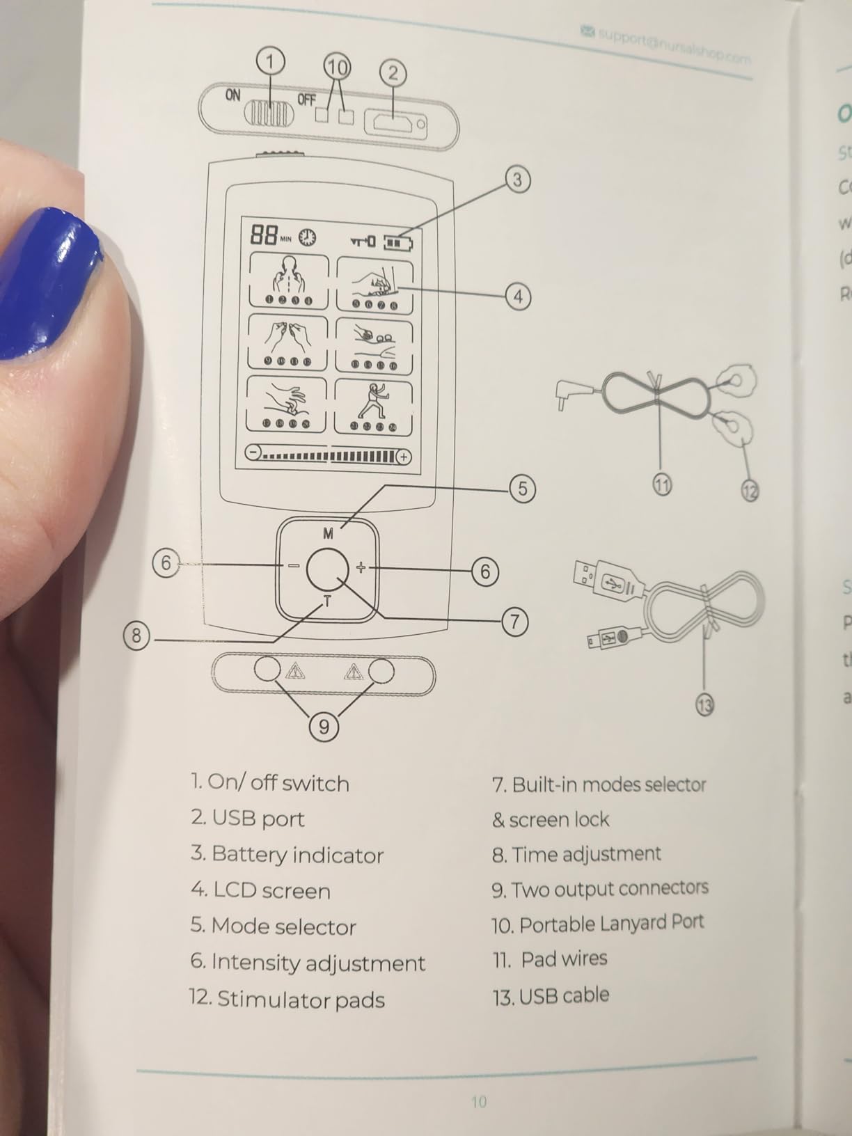 NURSAL 24 Modes TENS Unit Muscle Stimulator for Pain Relief, Rechargeable Electronic Pulse Massager, 8 Pcs Pads, Drug-Free Pain Relief for Shoulder, Back, Muscle, ABS Pads Holder customer photo 2