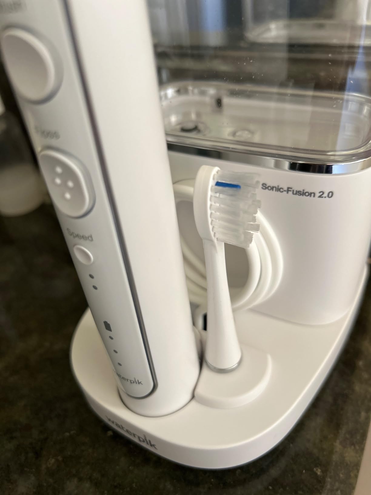 Waterpik Sonic-Fusion Flossing Electric Toothbrush Water Flosser, White customer photo 2