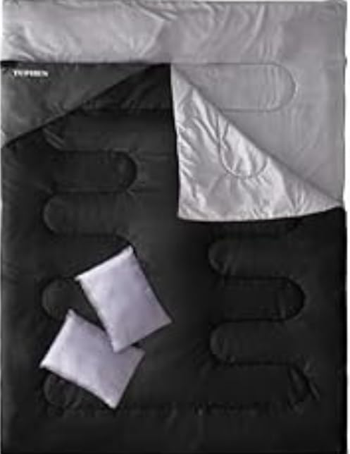 Tuphen Double Sleeping Bag, Sleeping Bag with 2 Pillows, Queen Size XL Bag for 2 People, Cold Warm Weather- 3 Seasons, Waterproof Adults for Camping, Backpacking or Hiking customer photo 1
