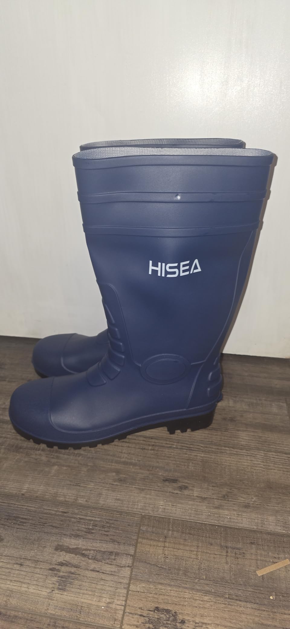 HISEA Men's Steel-Toe Rain Boots, Rubber Boots Waterproof Slip Resistant customer photo 2