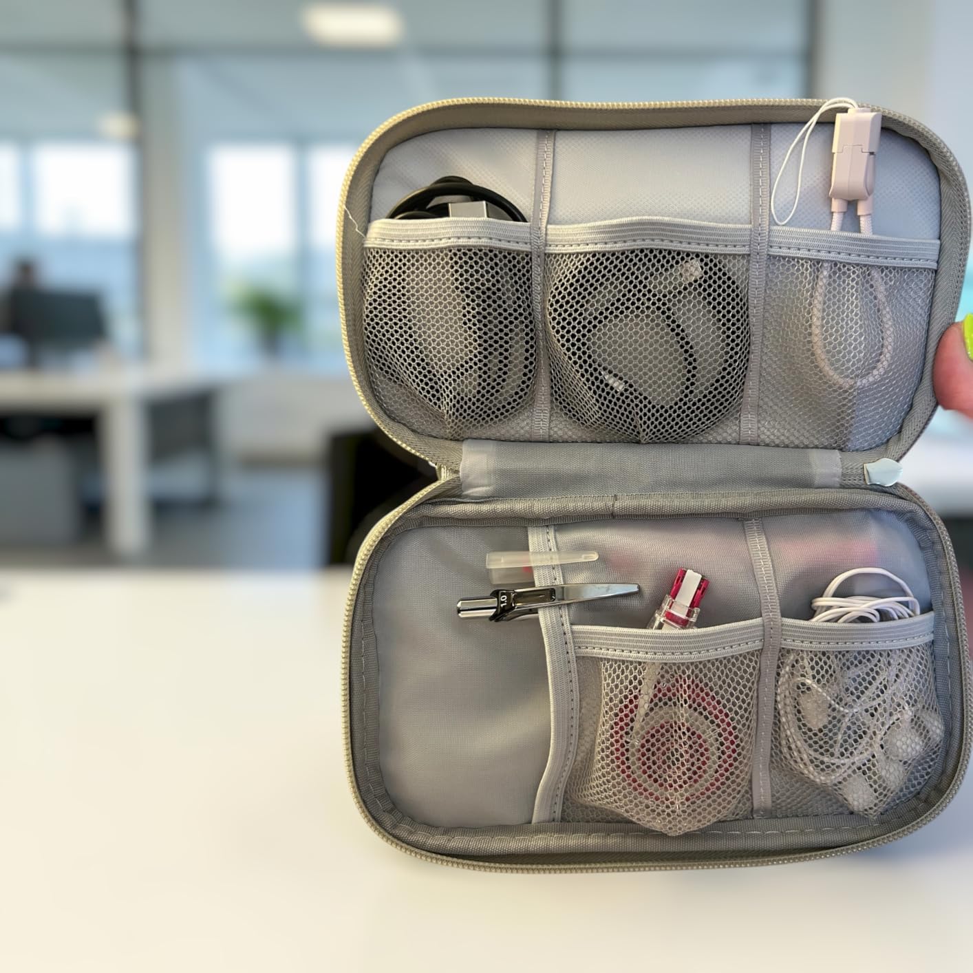 FYY Electronic Organizer, Travel Tech Pouch Bag, Cable Organizer Grey customer photo 2
