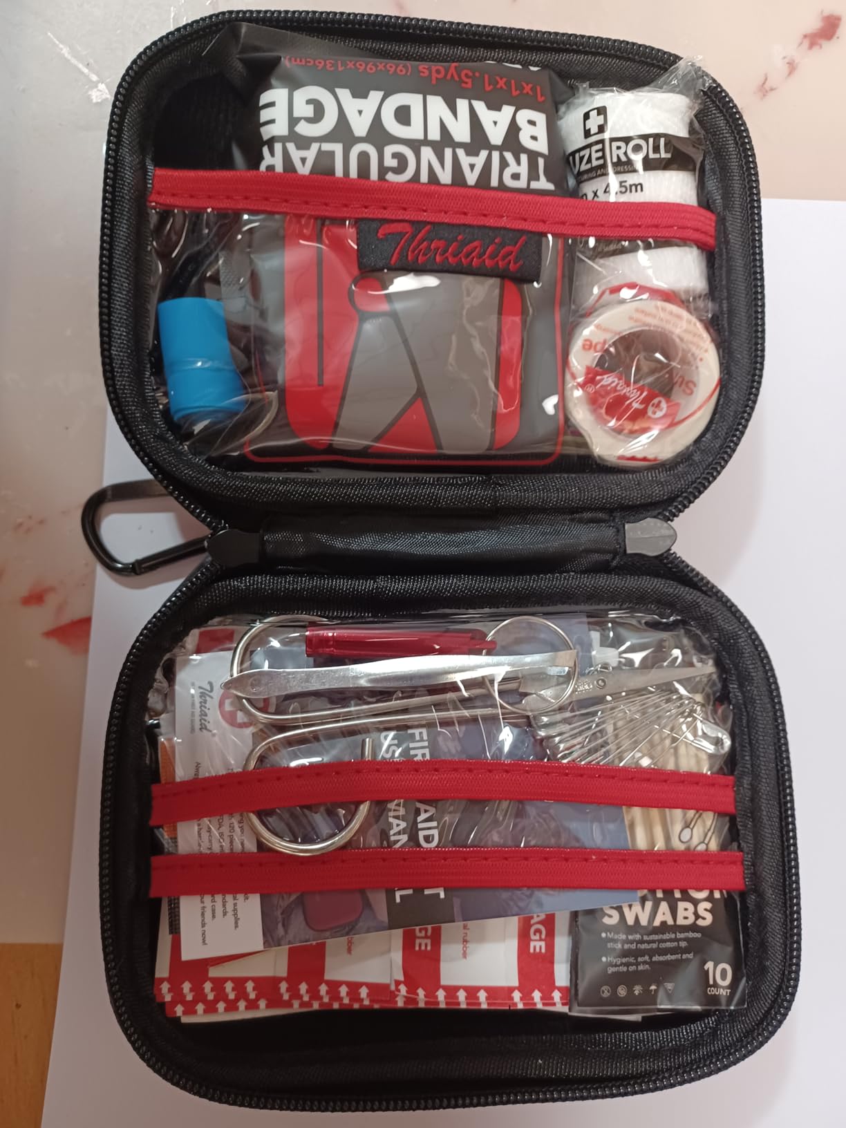 Mini First Aid Kit, 100 Pieces Water-Resistant Hard Shell Small Case - Perfect for Travel, Outdoor, Home, Office, Camping, Hiking, Car (Black) customer photo 2