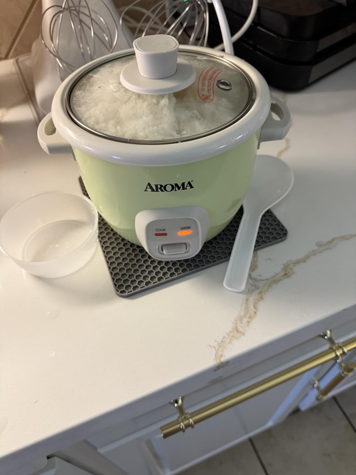 Aroma Housewares 4-Cups (Cooked) / 1Qt. Rice & Grain Cooker (ARC-302NG), White customer photo 1