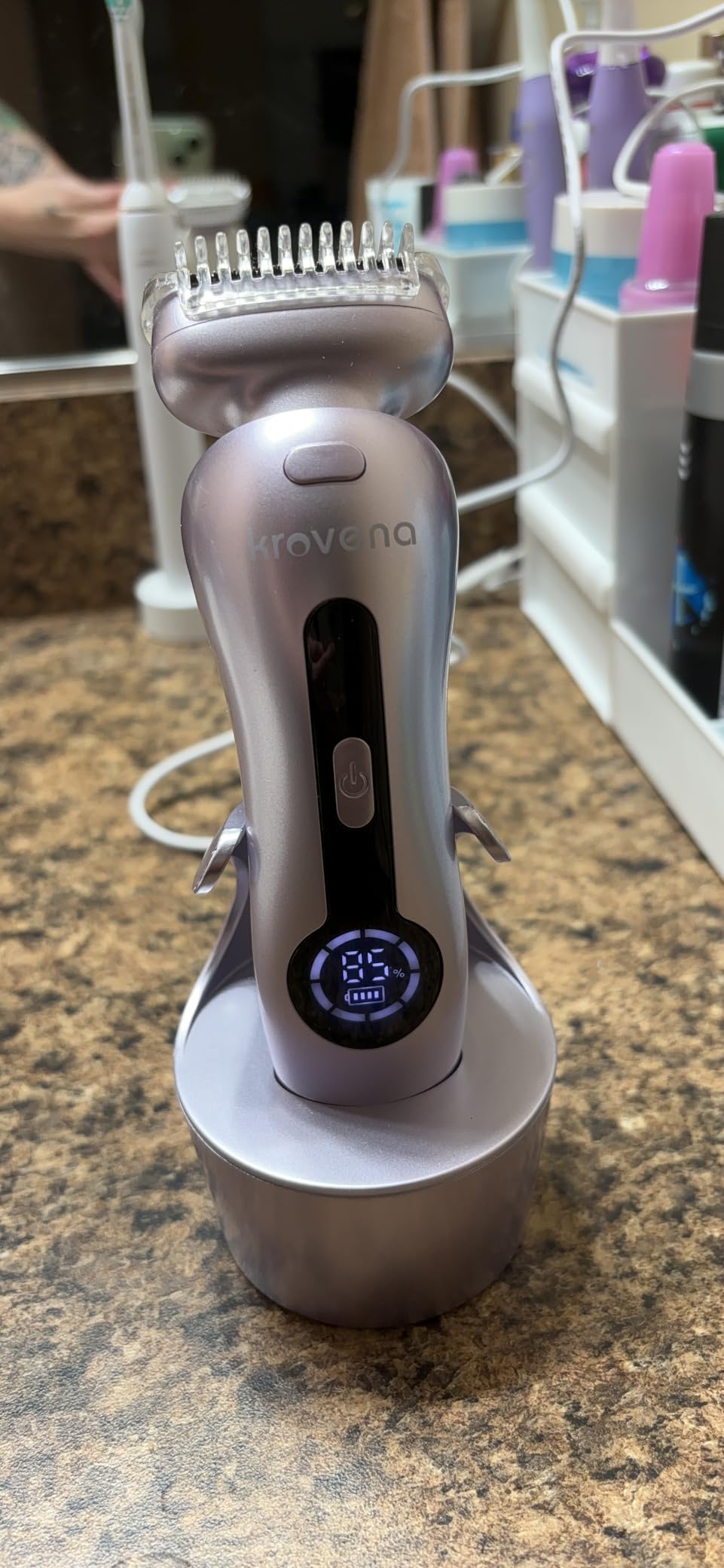 Electric Shaver for Women Electric Razor for Womens Bikini Legs Underarm Public Hairs Rechargeable Trimmer with Detachable Head Cordless Wet Dry Use customer photo 2