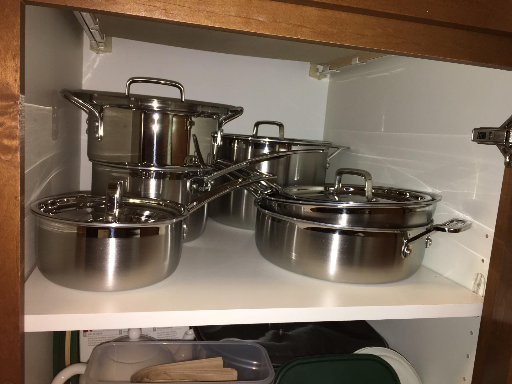 Cuisinart 15-Piece Cookware Set, MultiClad Pro Triple-Ply Stainless Steel Cookware Set, Heat Surround Technology, Cool Grip Stick Handles, Oven Safe up to 500F, MCPS-15N, Silver customer photo 2